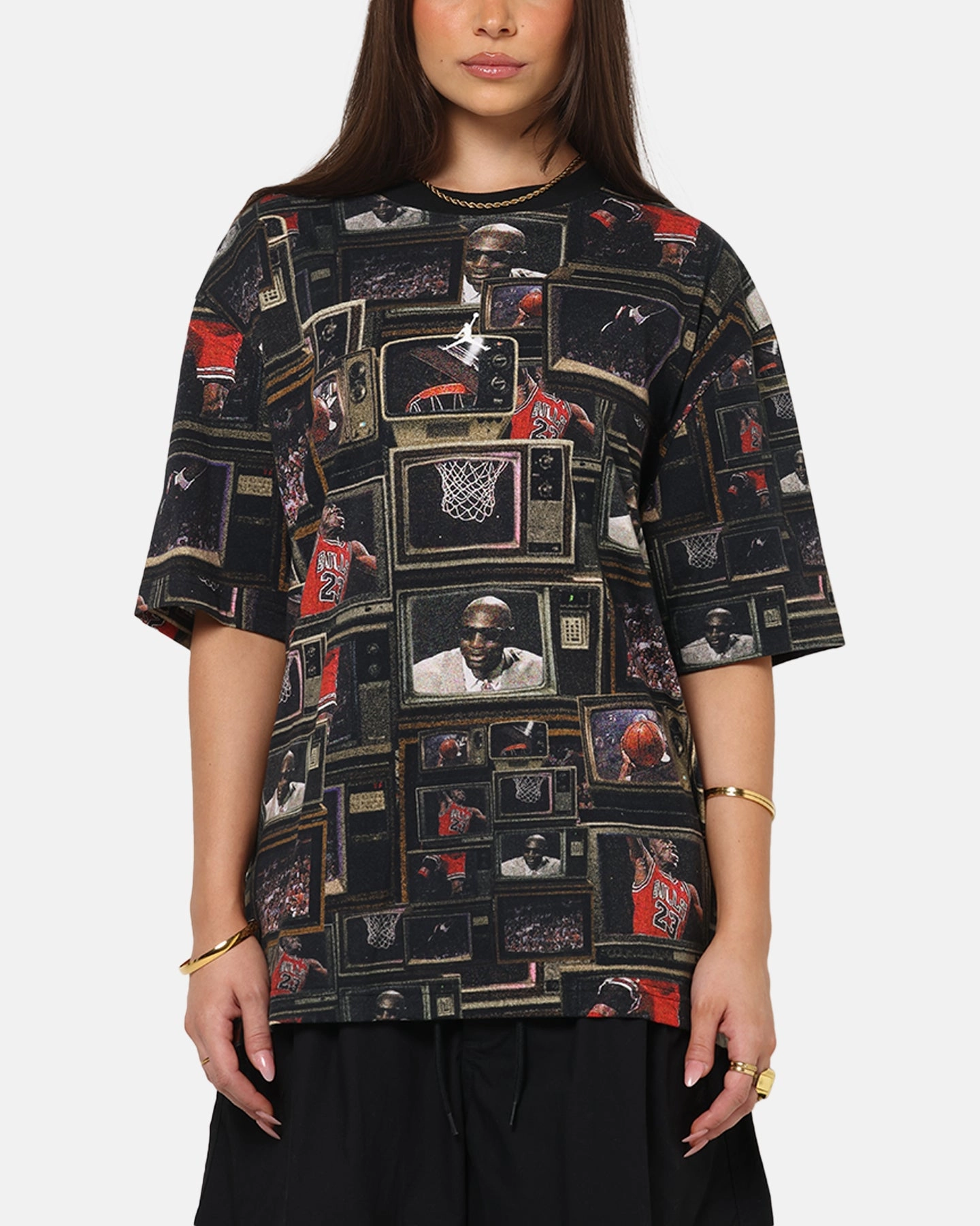 Microfiber Blend Jordan Brooklyn Printed T-Shirt Black/Sail
