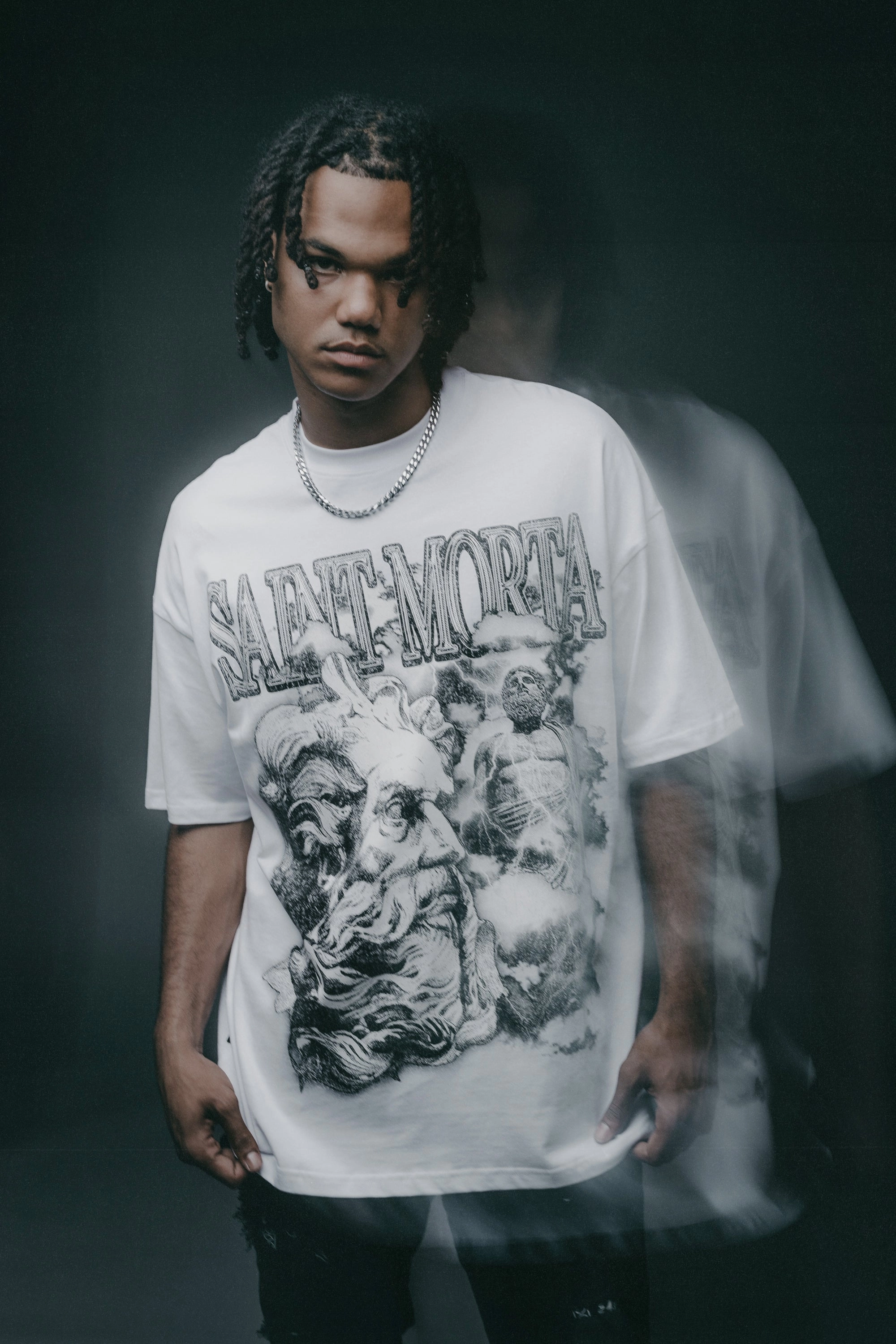Saint Morta Zeus Boxy T-Shirt White Anti Odor Treatment Chic Style