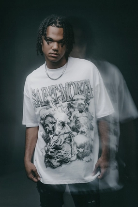 Saint Morta Zeus Boxy T-Shirt White Anti Odor Treatment Chic Style
