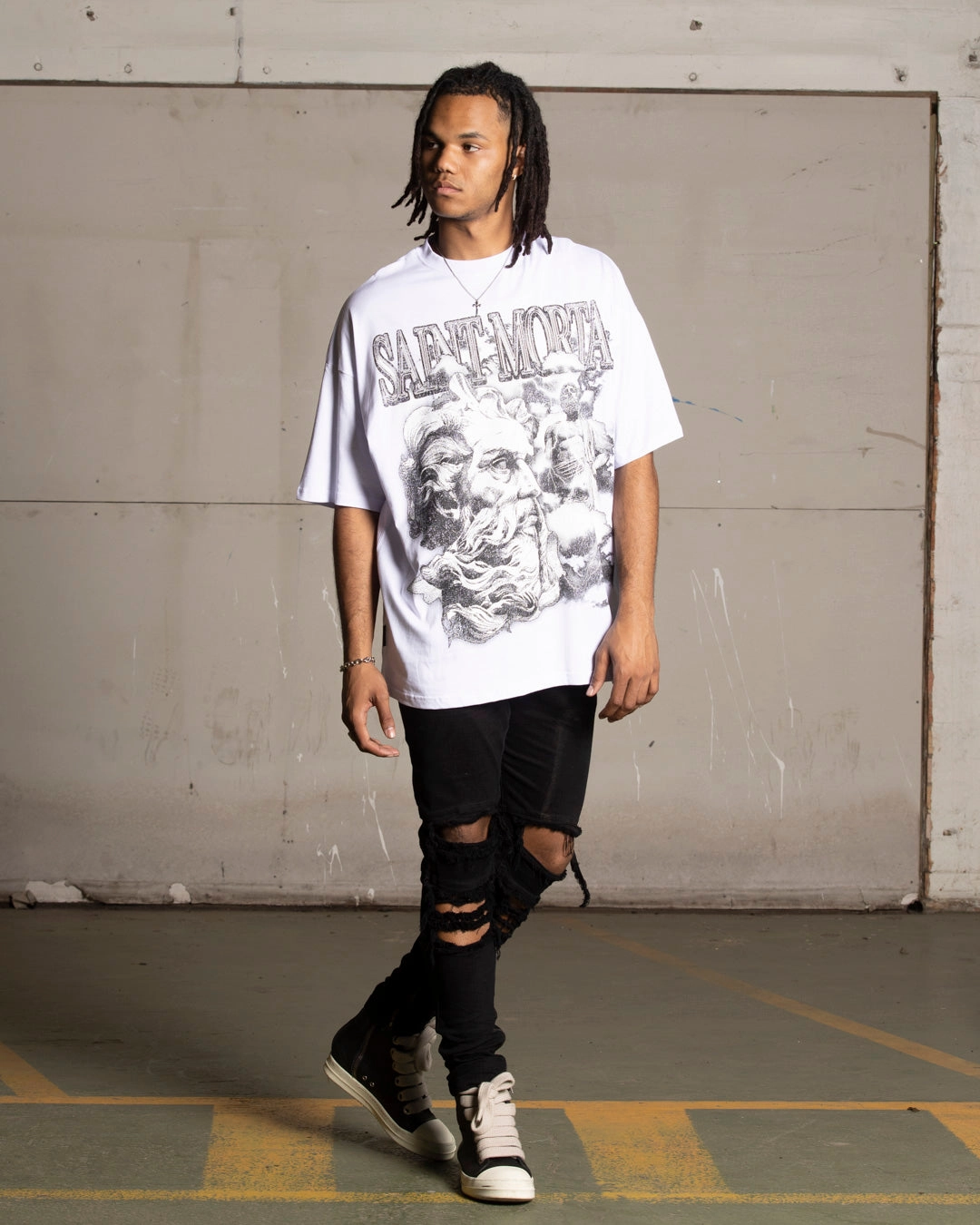 Classic Style Trend Picnic Saint Morta Zeus Boxy T-Shirt White