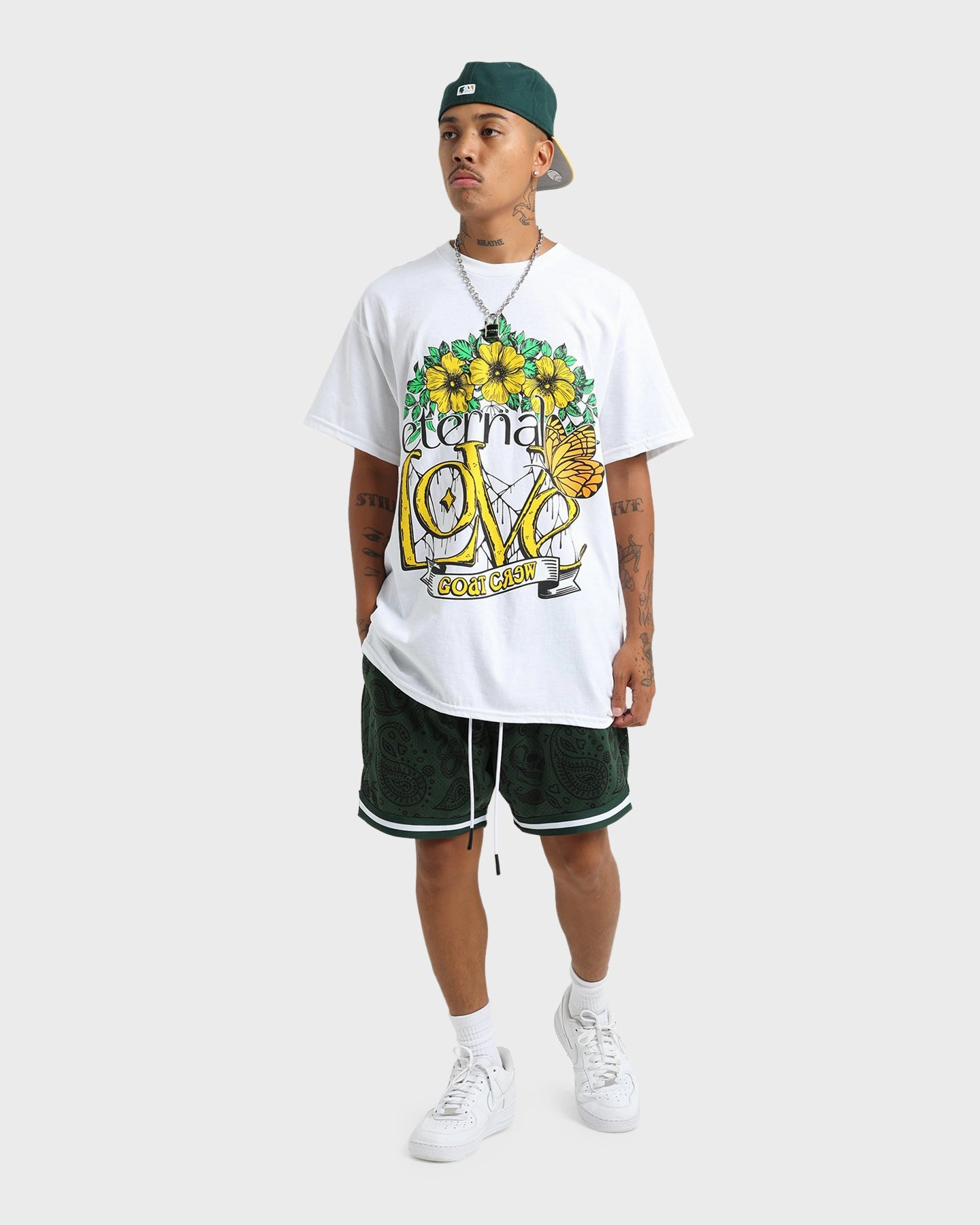 NoSideSeams Goat Crew Eternal Love Vintage T-Shirt White