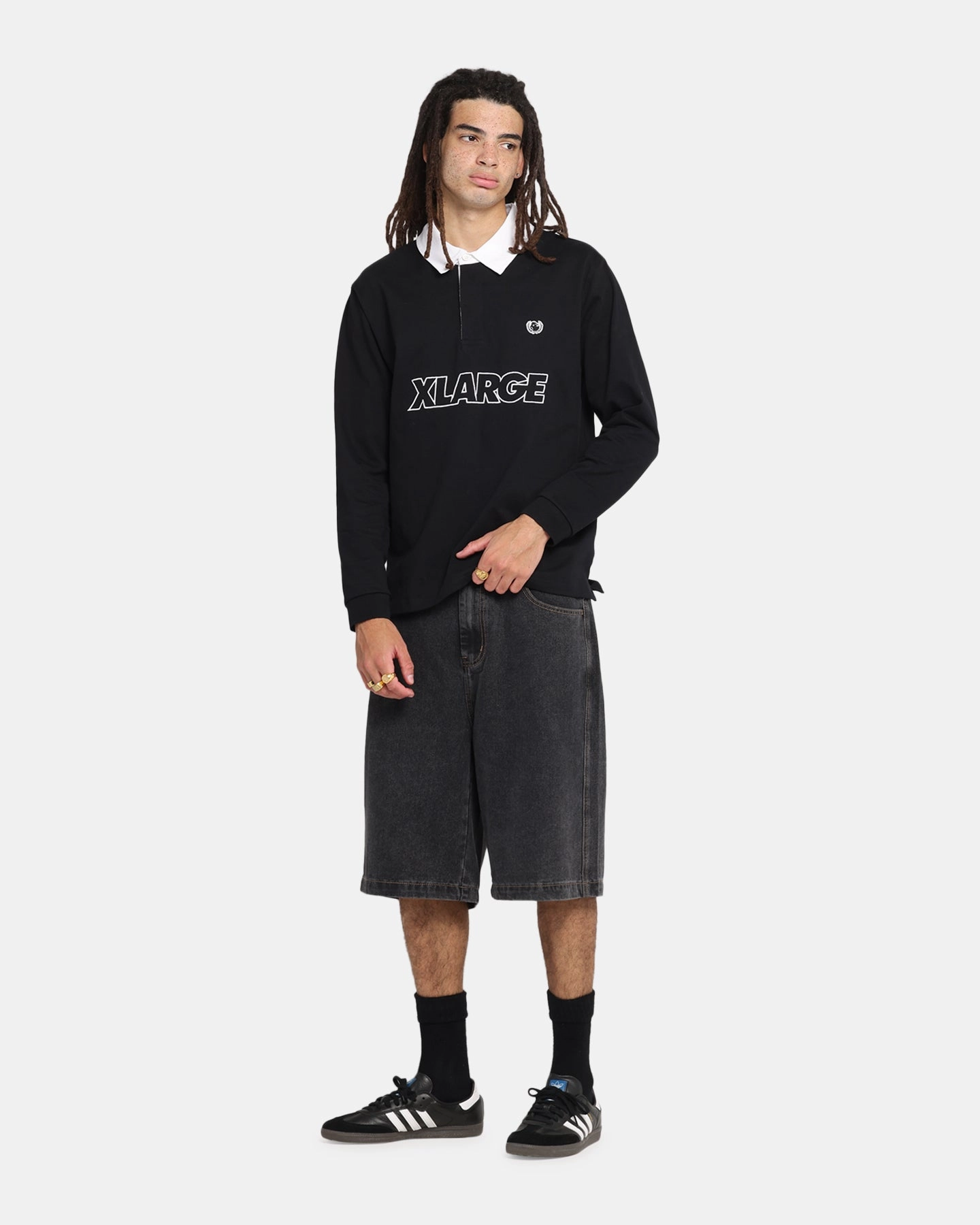 X-Large Bull Denim 91 Shorts Washed Black Clean Feel Beach Ready
