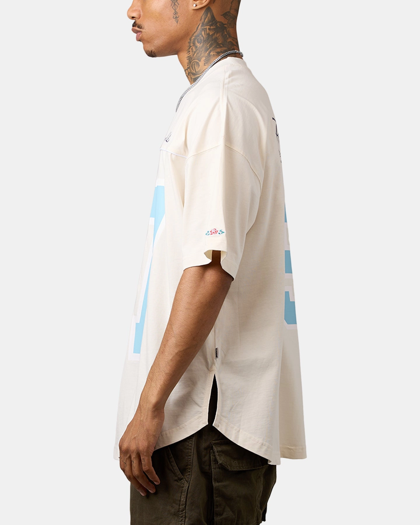 Thermoregulating Fabric Urban Trend Carre Hitta Grid Iron T-Shirt Off White
