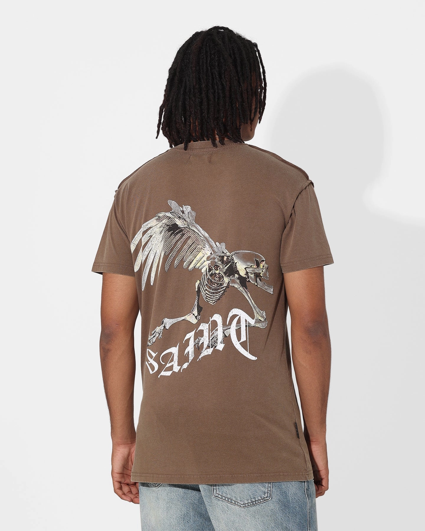 loose but not baggy TaglessCollar Saint Morta Departed Lafayette T-Shirt Vintage Brown