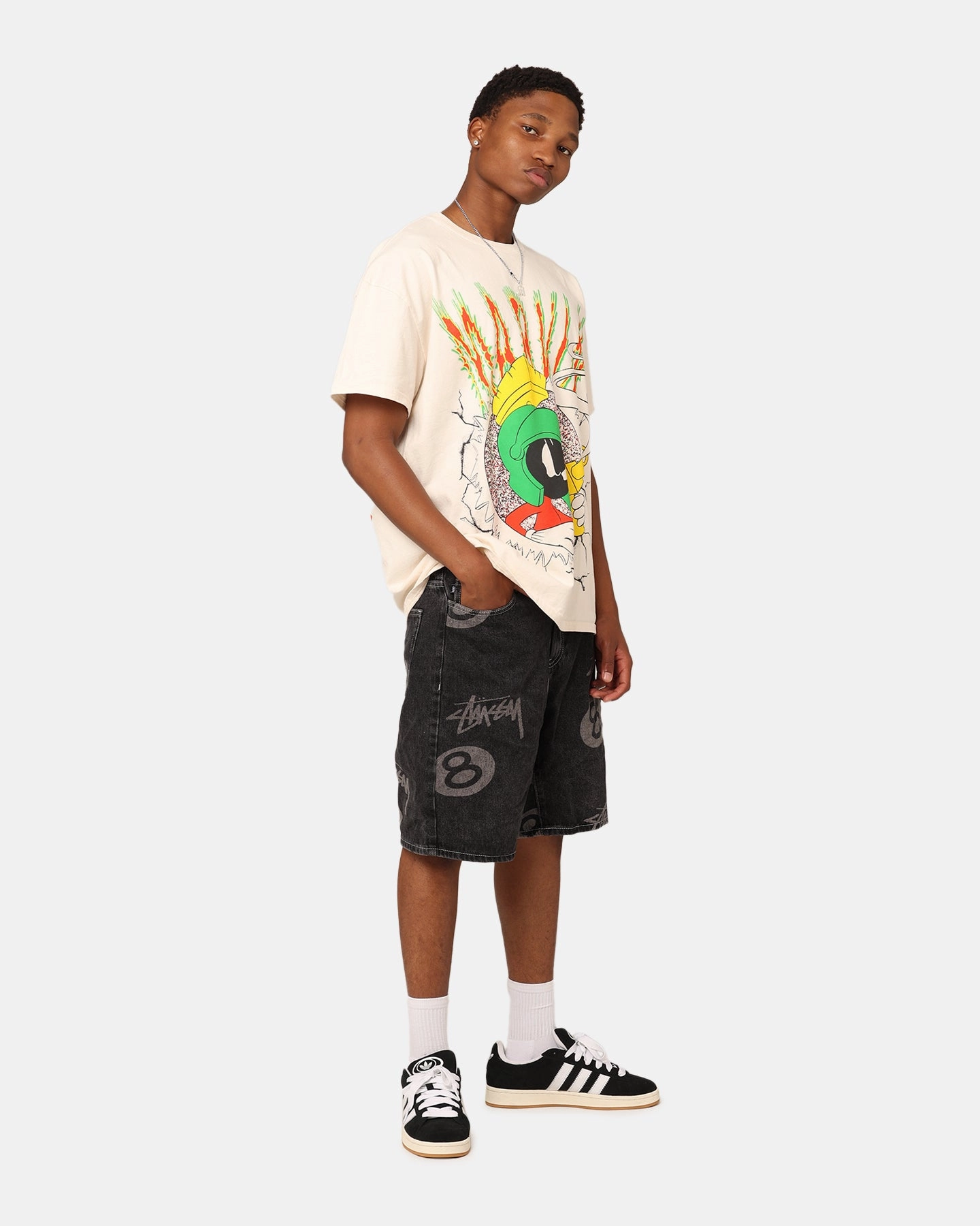 American Thrift X Warner Bros. Marvin The Martian Heavyweight T-Shirt Off White Fun Style
