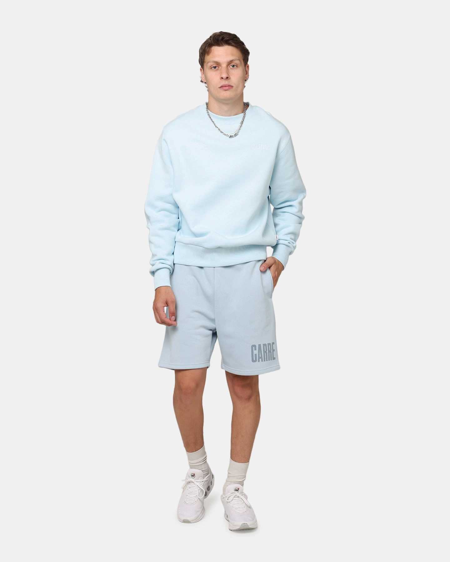 Carre Bloom Crewneck Light Blue retro look