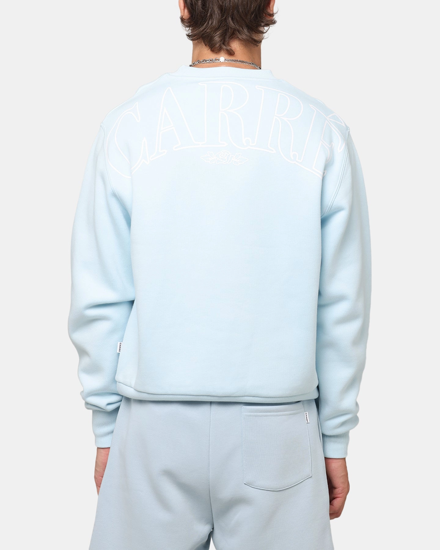 Carre Bloom Crewneck Light Blue Windbreaker Inspired Fit Sleek Layers