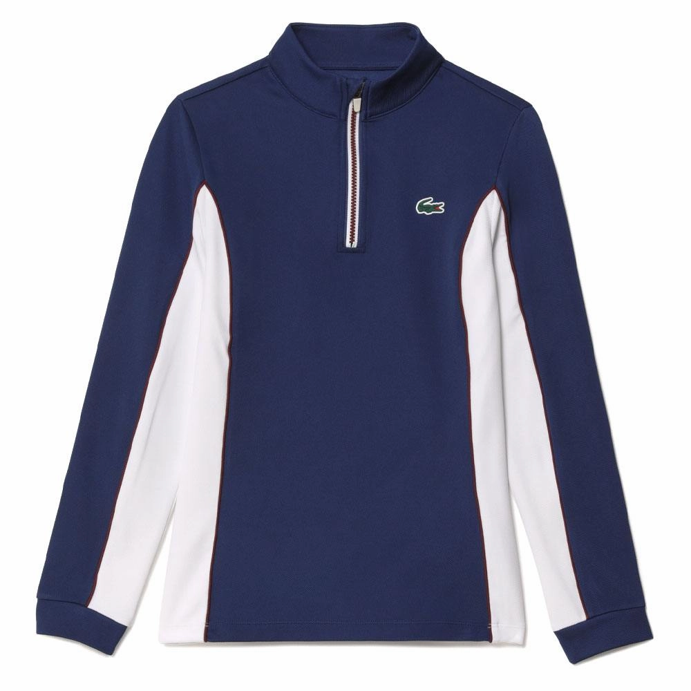 LightweightConstruction Urban Casual Lacoste Slim Fit Contrast Sleeve Golf Sweater Navy Blue - FW23 Women
