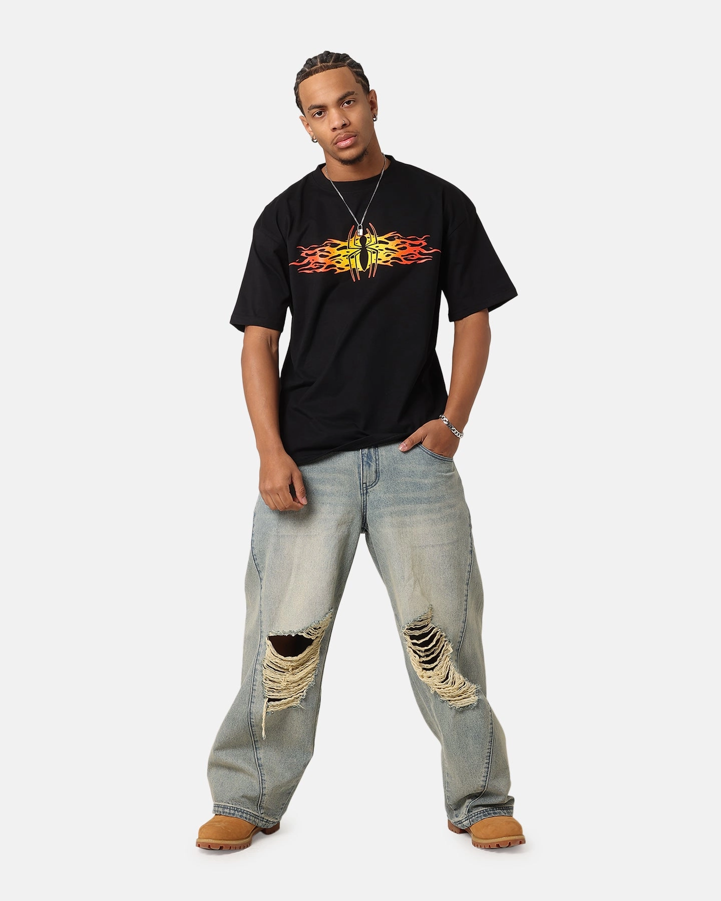 Friction Free Inner Lining Goat Crew Marvel Spider-Man Y2K Spidey T-Shirt Black