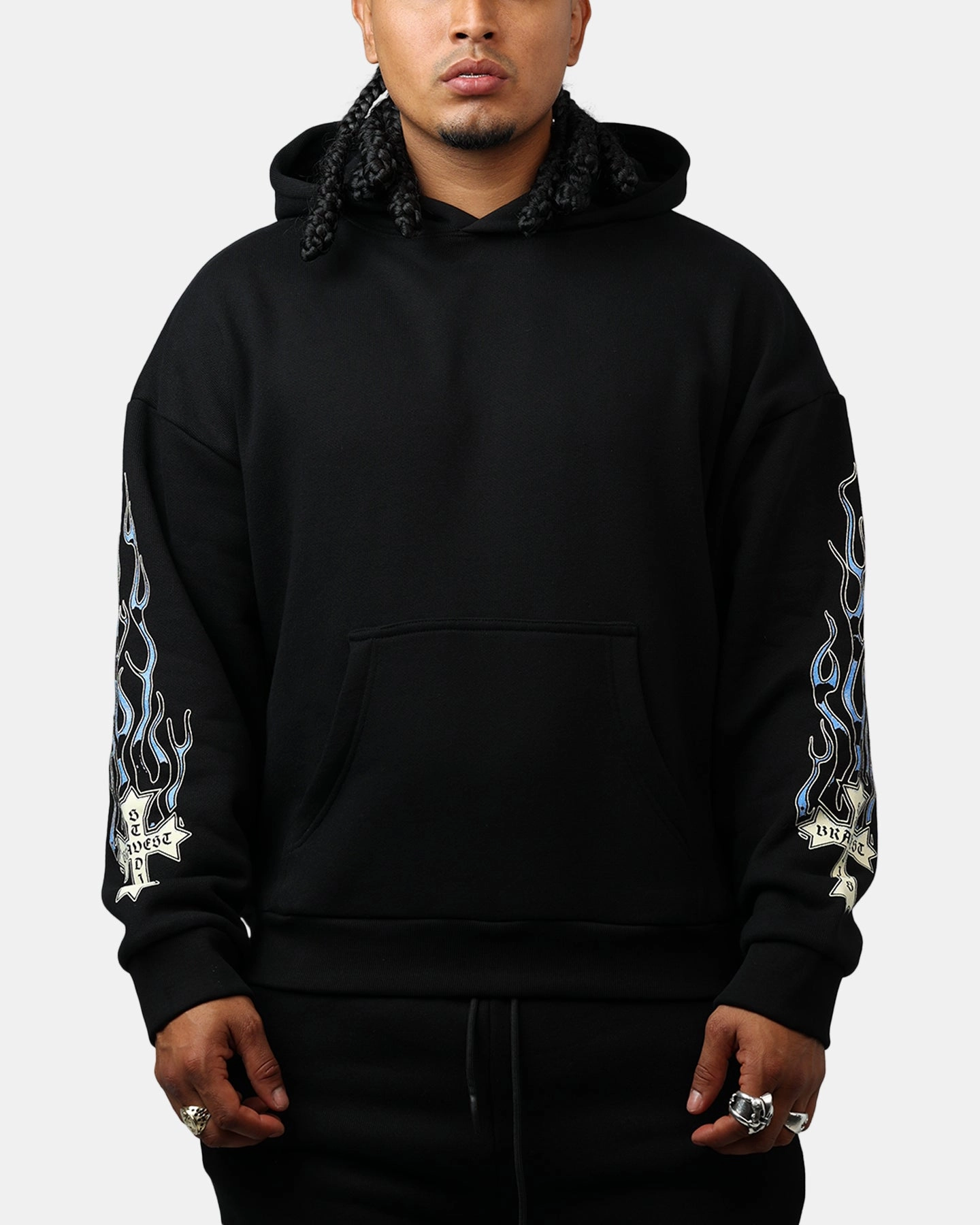 Bravest Eternal Hoodie Black/Blue sunglasses