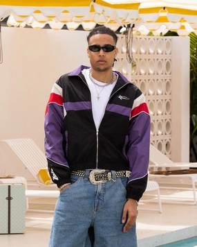 Loiter Axel Track Jacket Black/Purple Circumstance