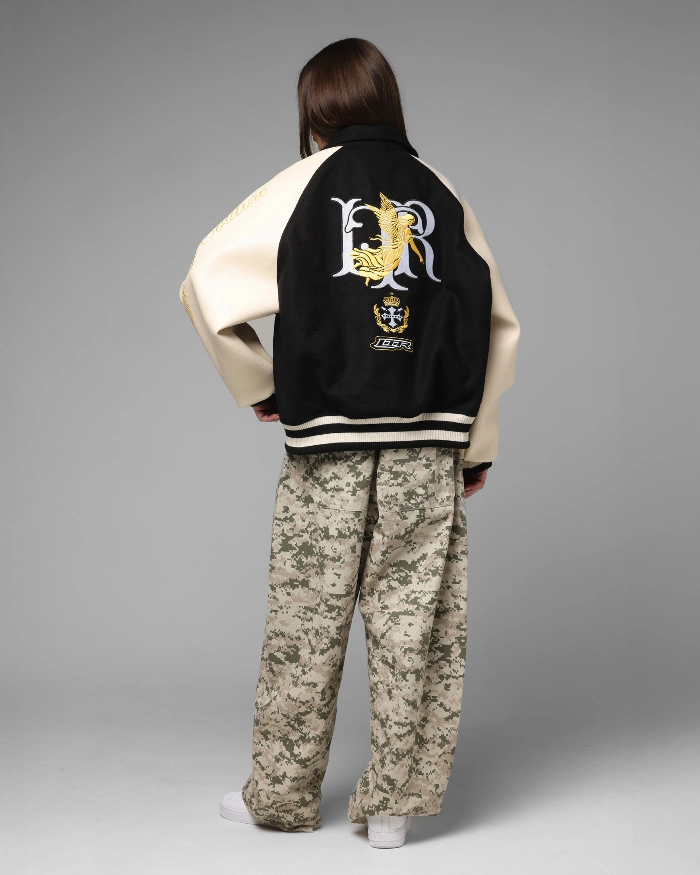 Memory Loiter Heaven Varsity Jacket Black/Off White