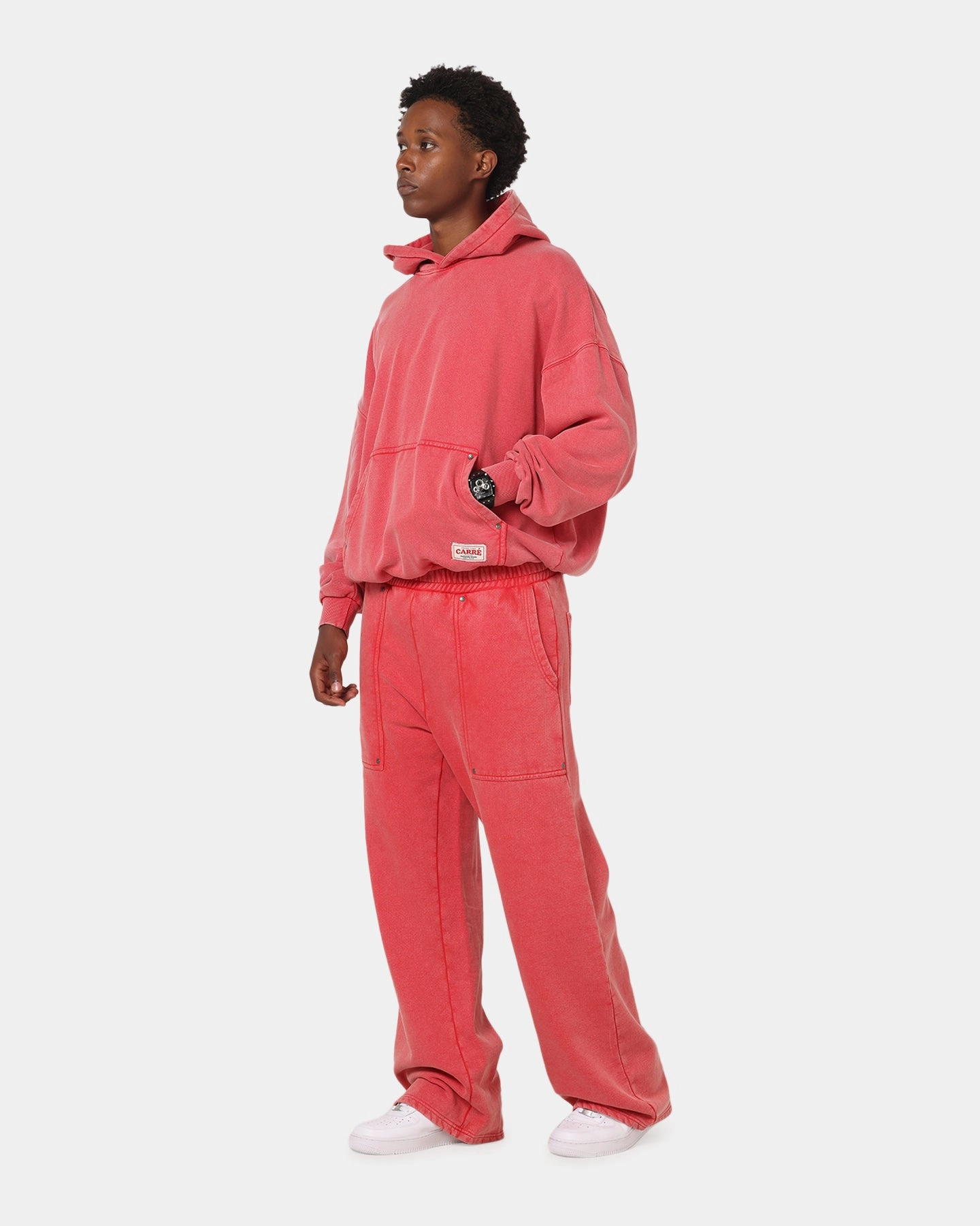 Carre Rivet Hoodie Pigment Washed Cozy Lining Esteem