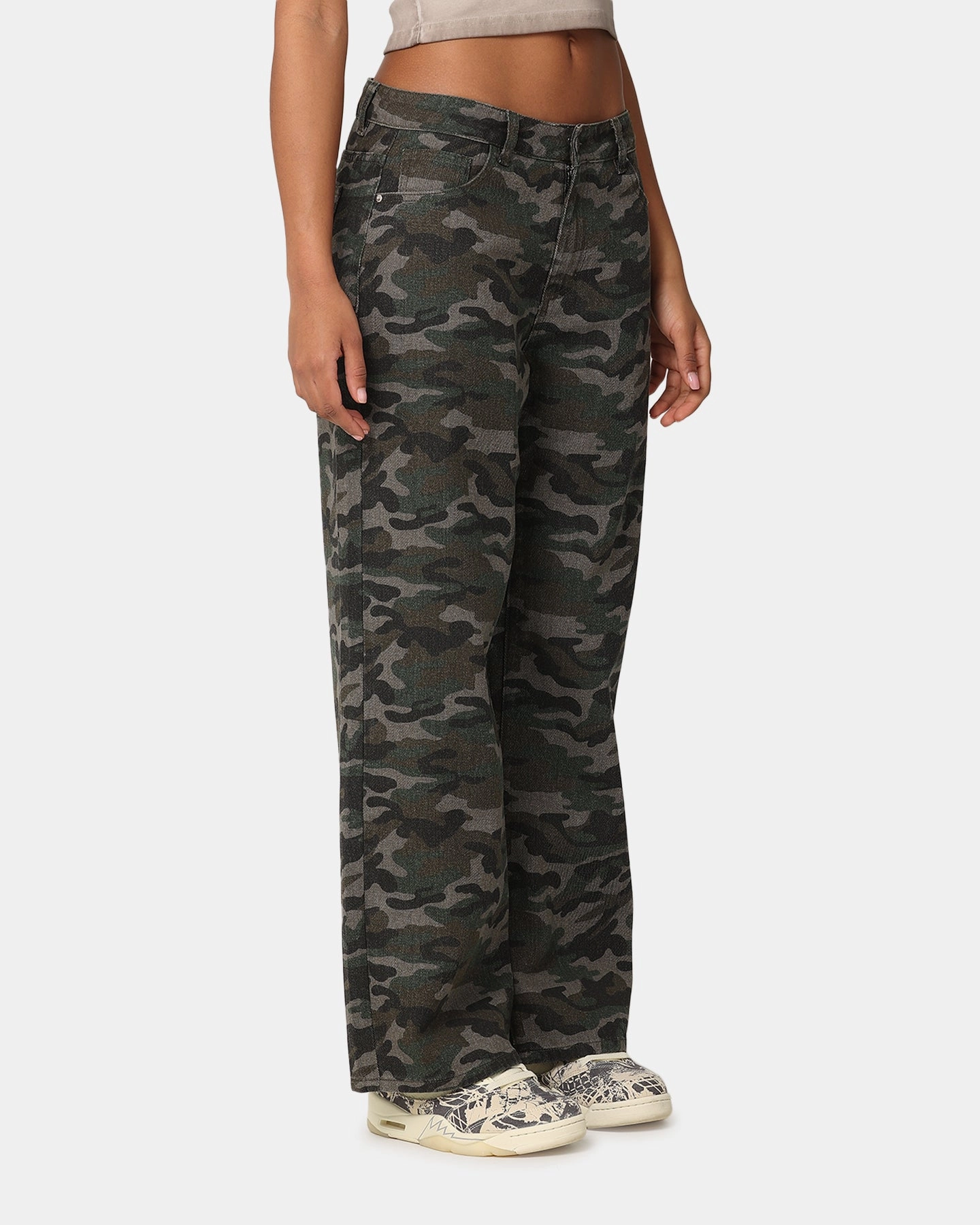 XXIII Women's Camo Wide Leg Jeans Camo Everyday Style Universal Look