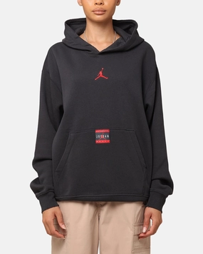Jordan Brooklyn Fleece Pullover J Day Hoodie Off Noir/Gym Red Seamless Edging Notebook