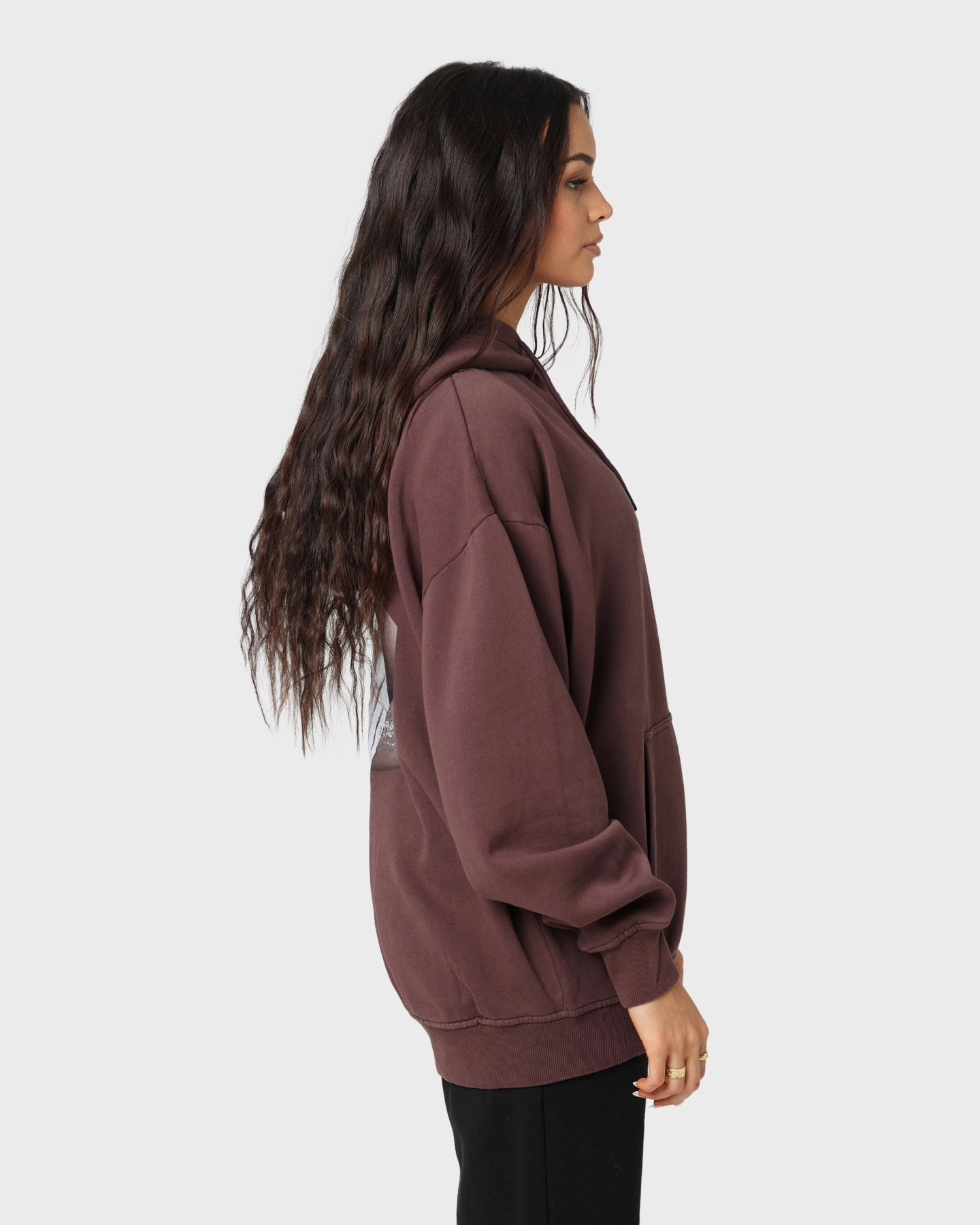 Double layer fabric Abrasion Resistant Edges Playboy November 2013 Sepia Hoodie Brown