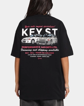 Key Street Dealership T-Shirt Black V neck Effortless Daywear