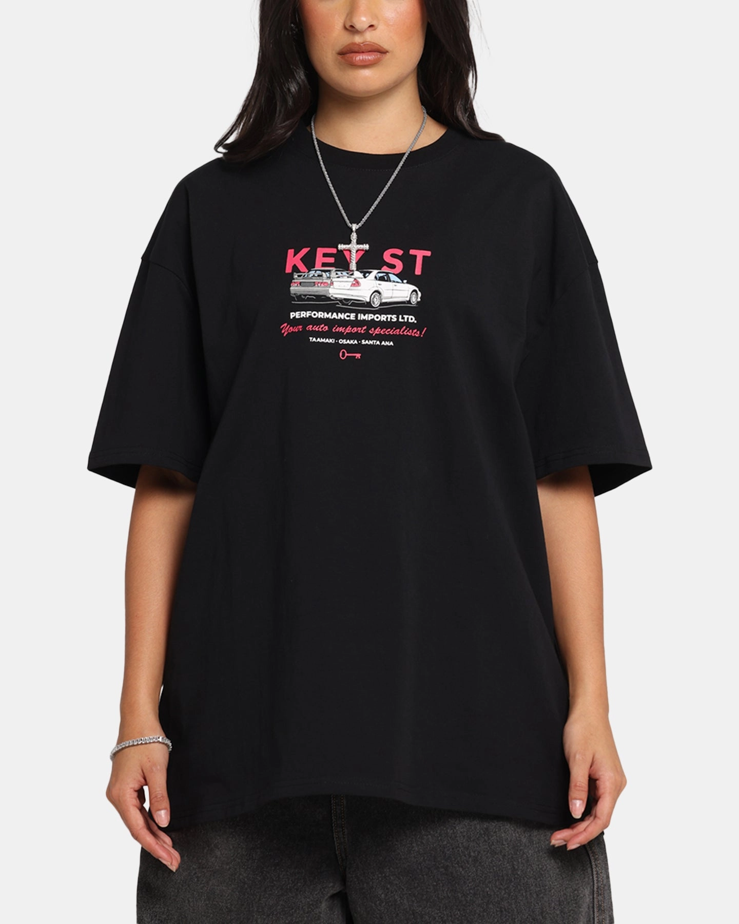 Reinforced Neckline Key Street Dealership T-Shirt Black