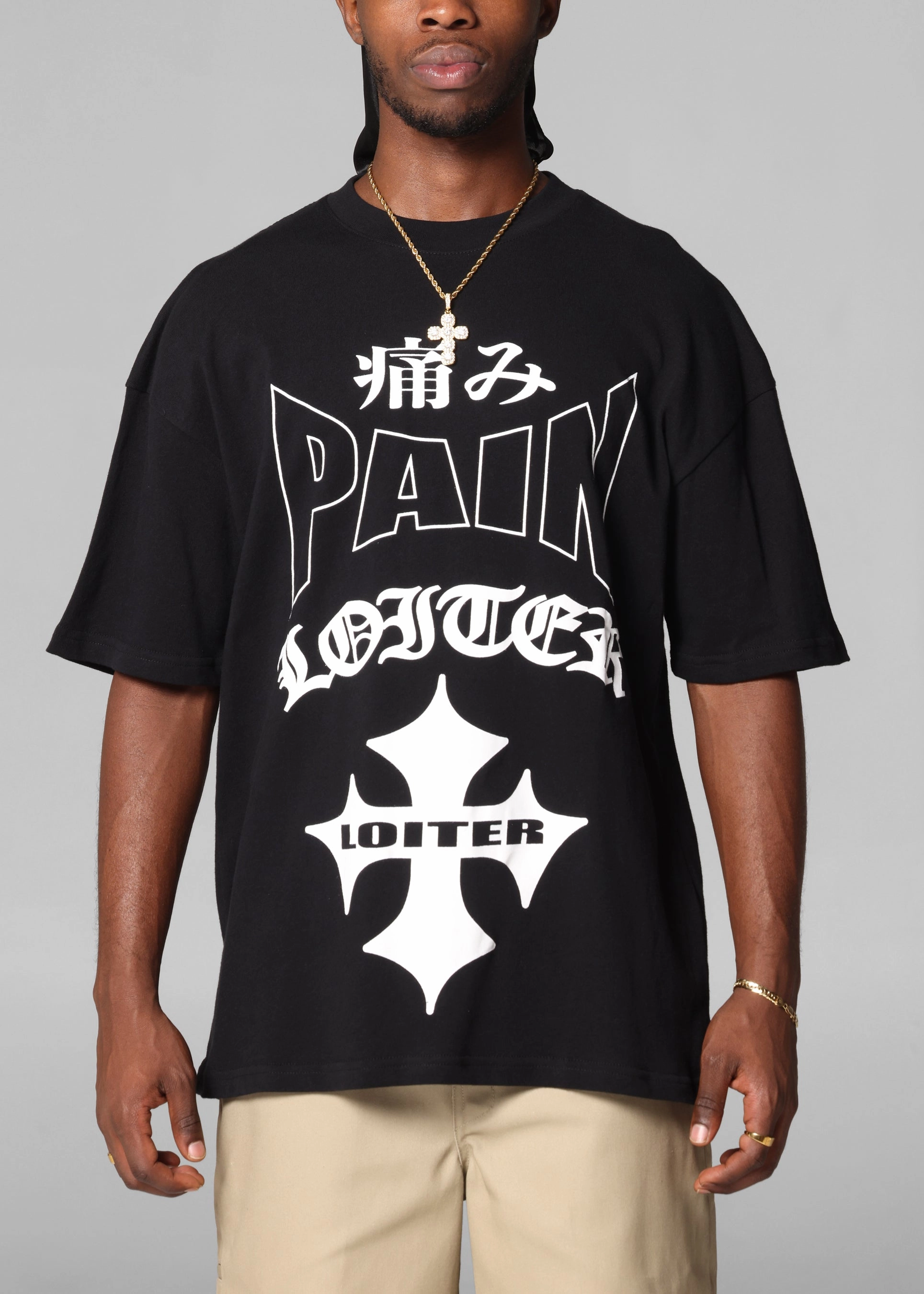 Loiter Ultimate Pain T-Shirt Black Reinforced Hemline BioBased Fibers