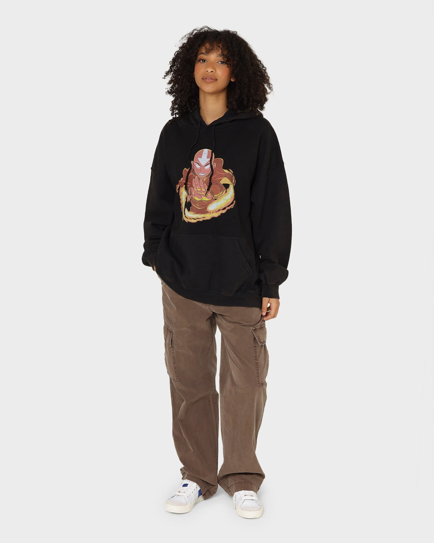 Jump Template Goat Crew X Avatar: Aang Fire Vintage Hoodie Washed Black