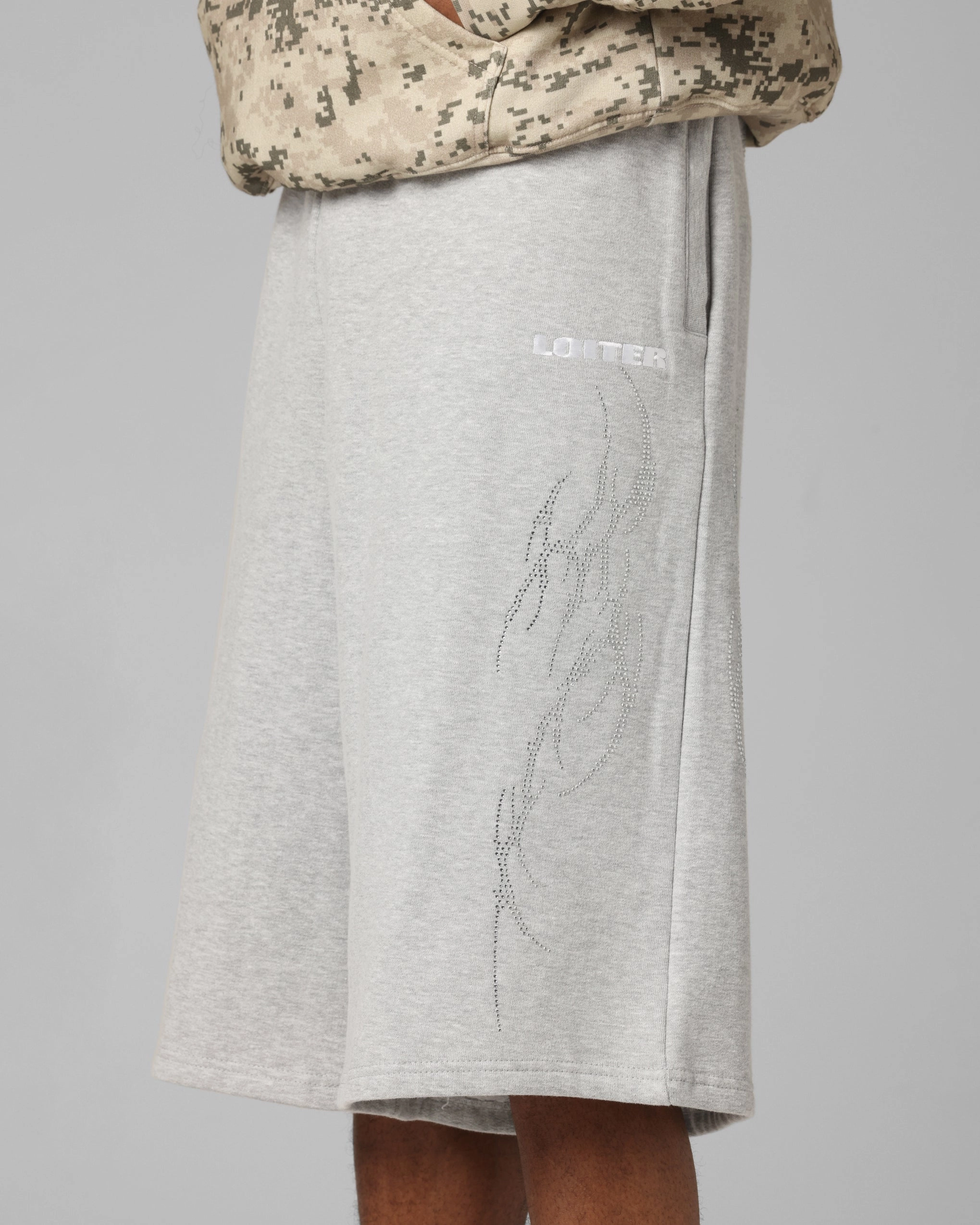 Loiter Opaque Sweat Shorts Grey ReflectiveAccents Chill Comfort