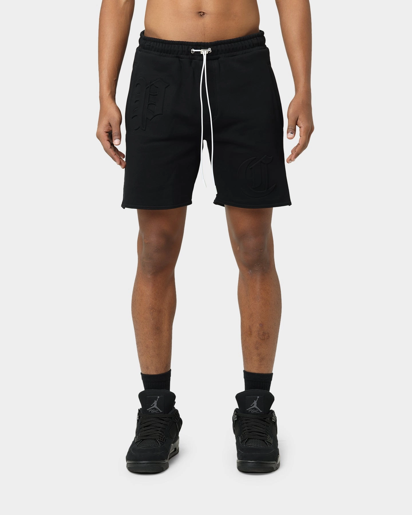 Fleece Lining Rubberized Grip Waistband Carr?? CP Sweat Shorts Black
