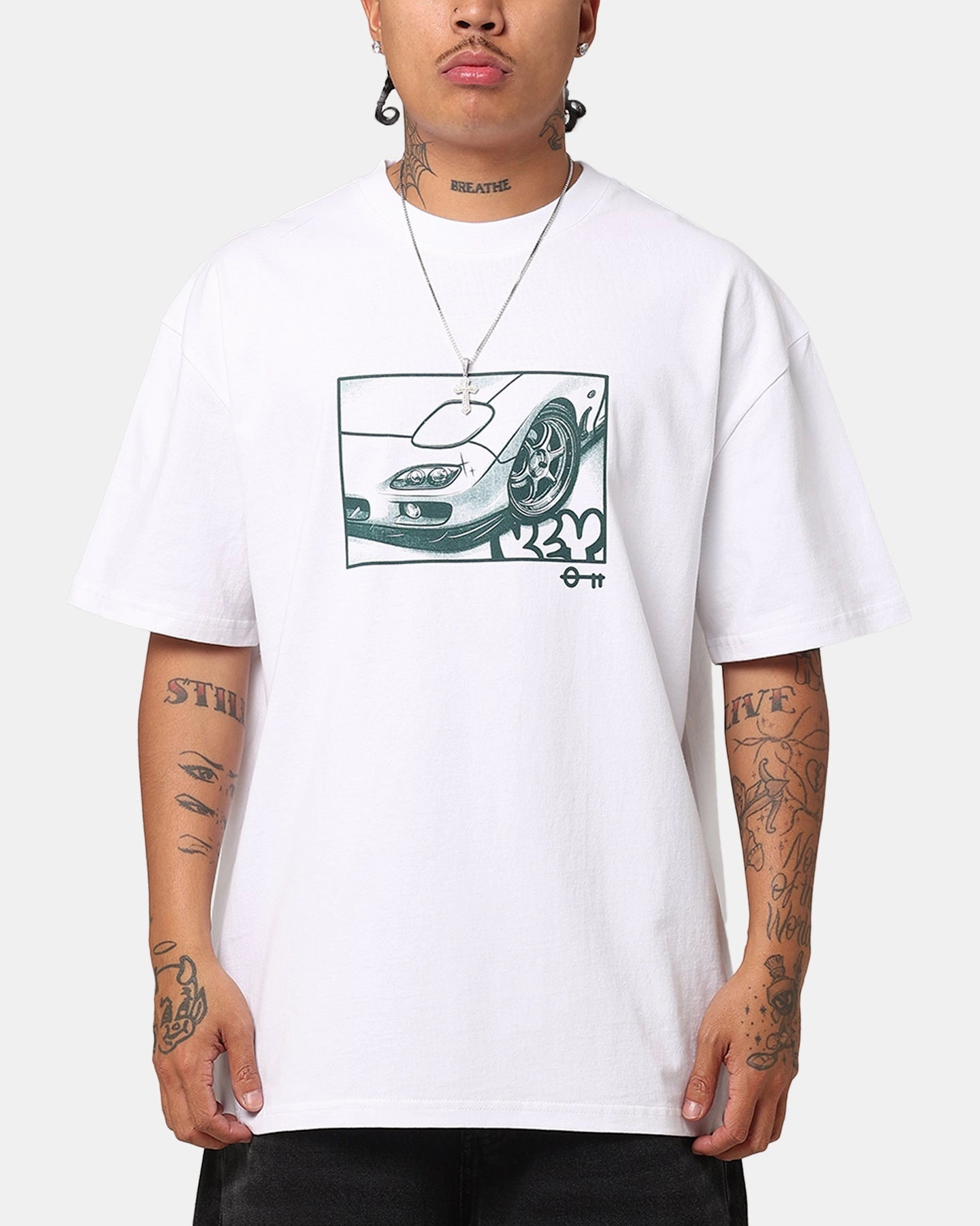 Casual Must-Have Perfect for Layering Key Street Halftone Heavy T-Shirt White