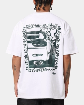 Key Street Halftone Heavy T-Shirt White TaglessDesign Non Restrictive Fit