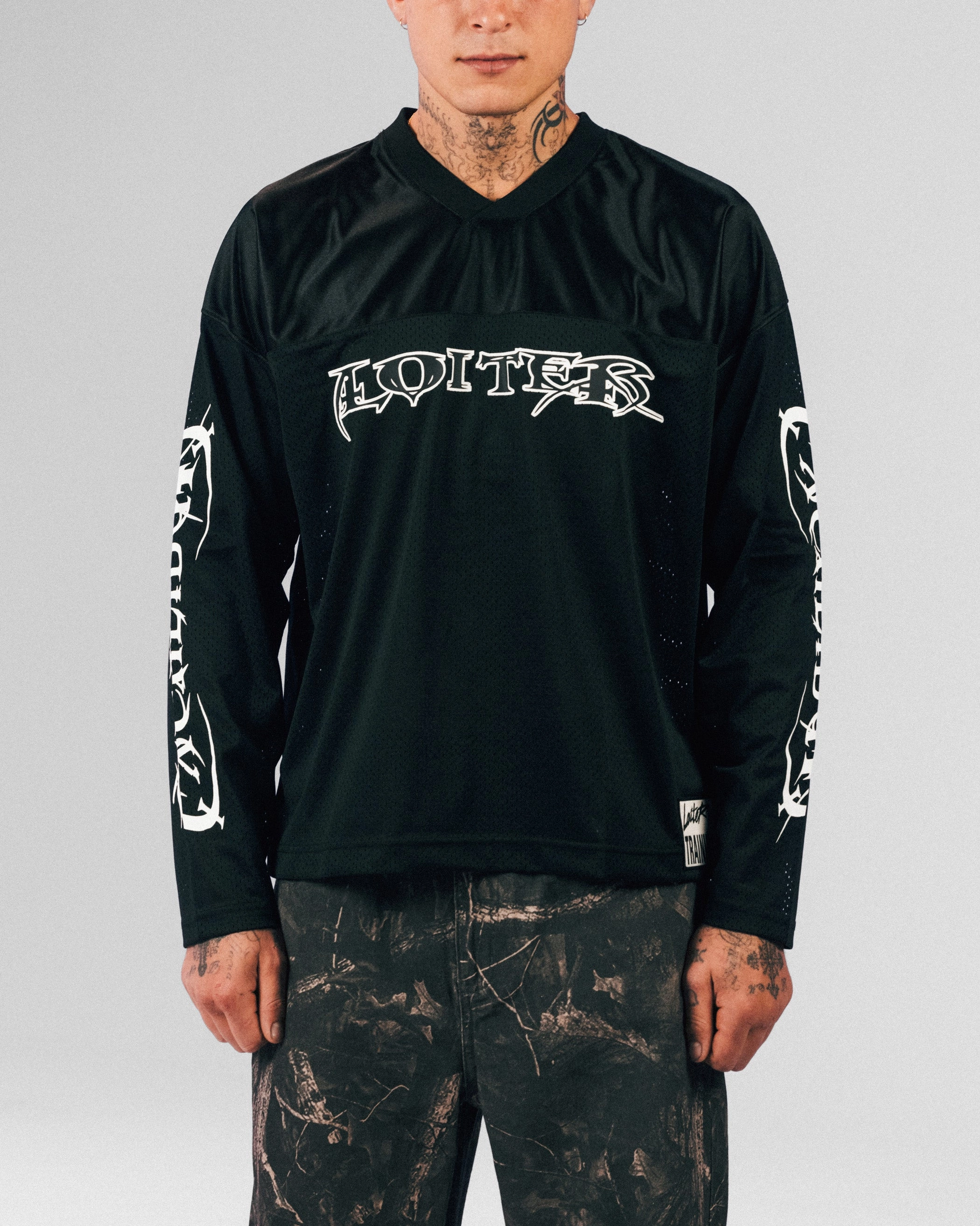 Loiter Long Sleeve Training Jersey Black Stretchable Fabric