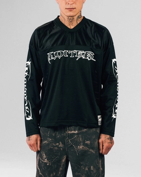 Loiter Long Sleeve Training Jersey Black Stretchable Fabric