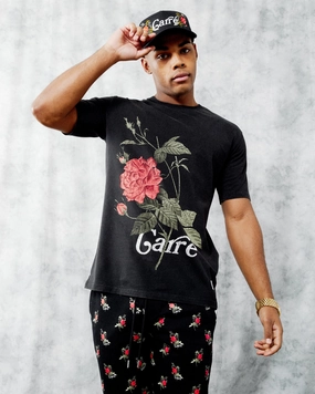 Carre Ament Vintage Classic Short Sleeve T-Shirt Washed Black Wrinkle Resistant Material Weekend Comfort Style