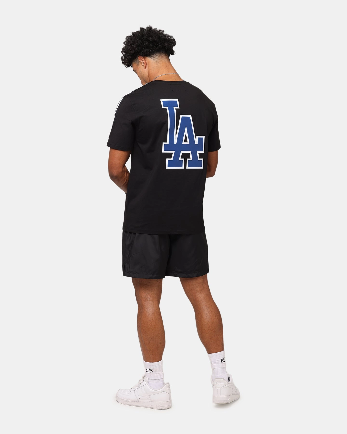 Basic Wardrobe Piece Vintage Look Pro Standard Los Angeles Dodgers Classic Mesh Striped T-Shirt Black