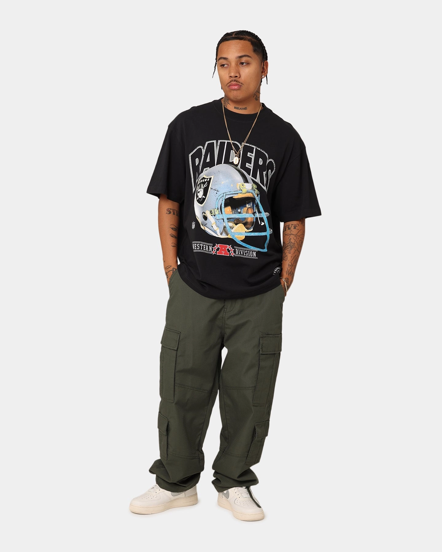 Rayon blend casual outing Mitchell & Ness Las Vegas Raiders Vintage Helmet T-Shirt Faded Black