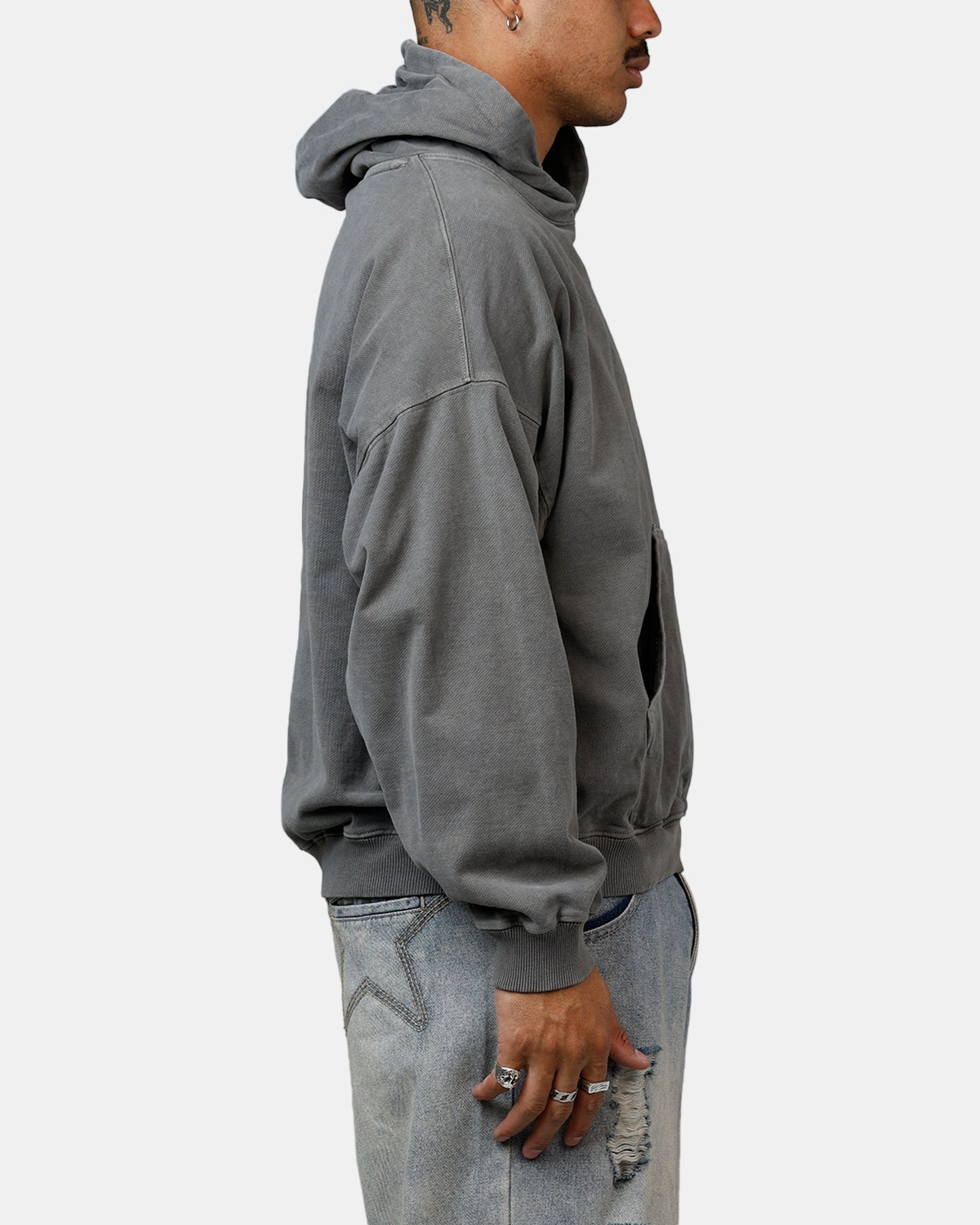 SnapFasteners Slide Saint Morta Black Doves Premium Hoodie Washed Charcoal