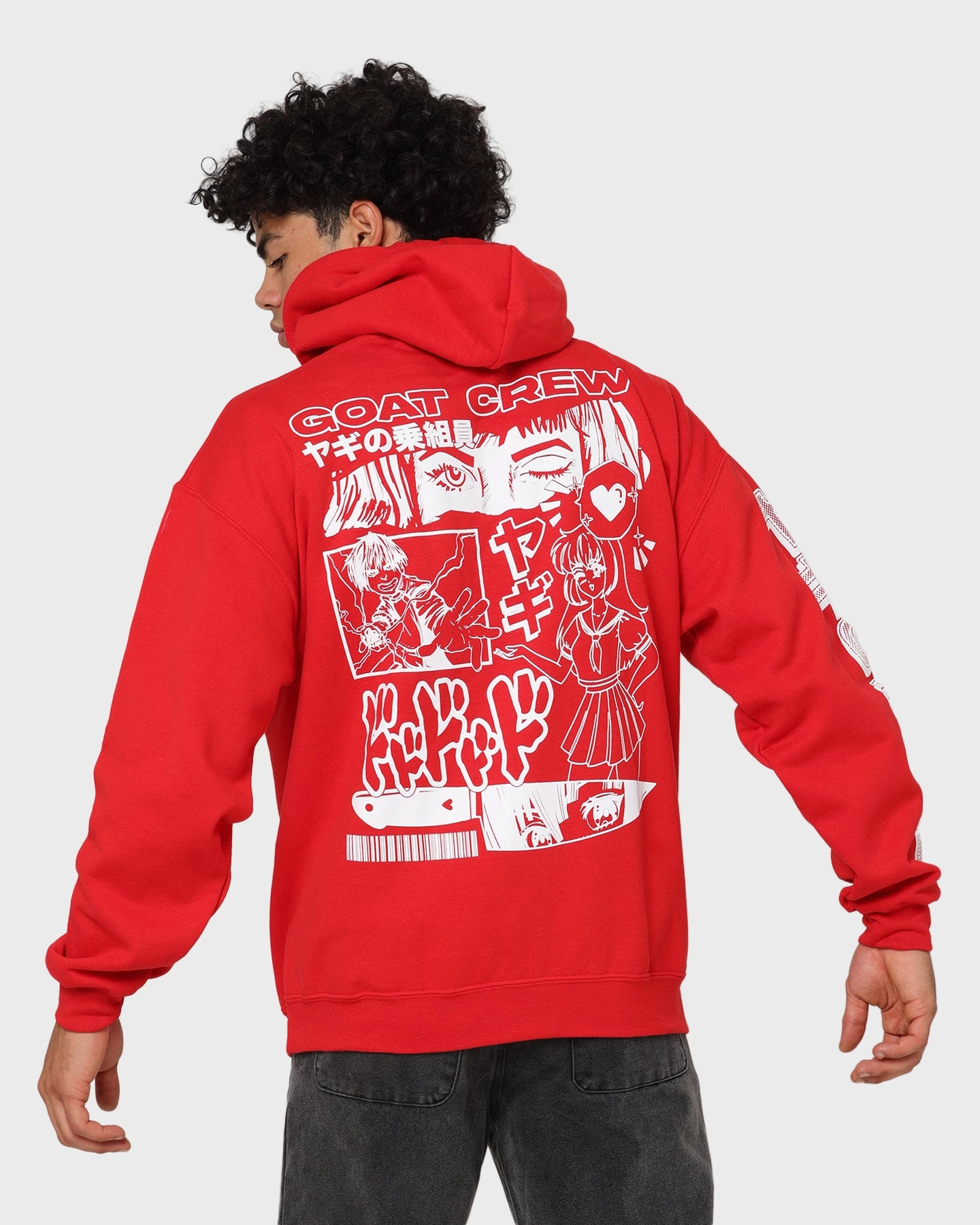 Convertible Collar Goat Crew Niseko Hoodie Red