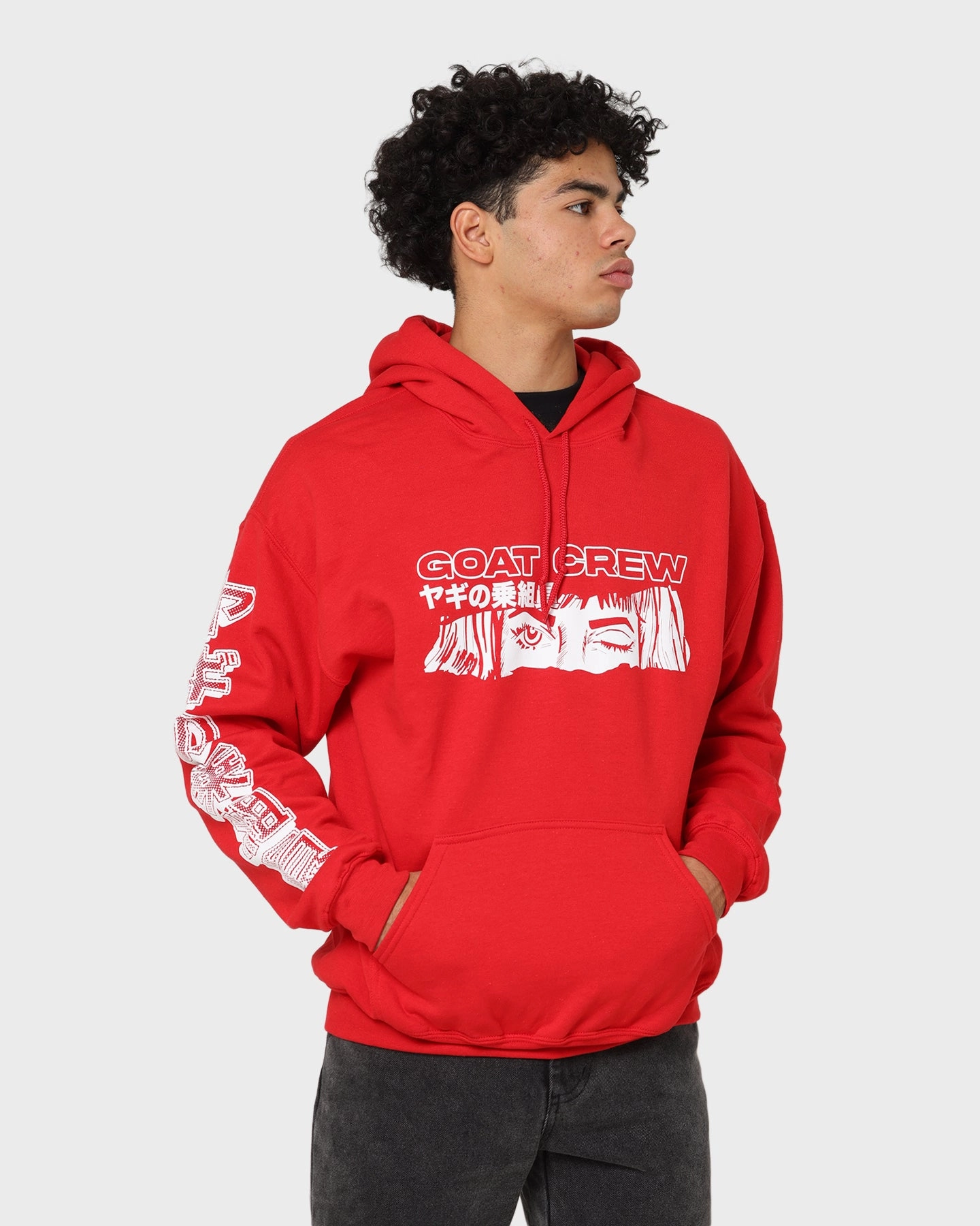 Goat Crew Niseko Hoodie Red Relaxed Motion