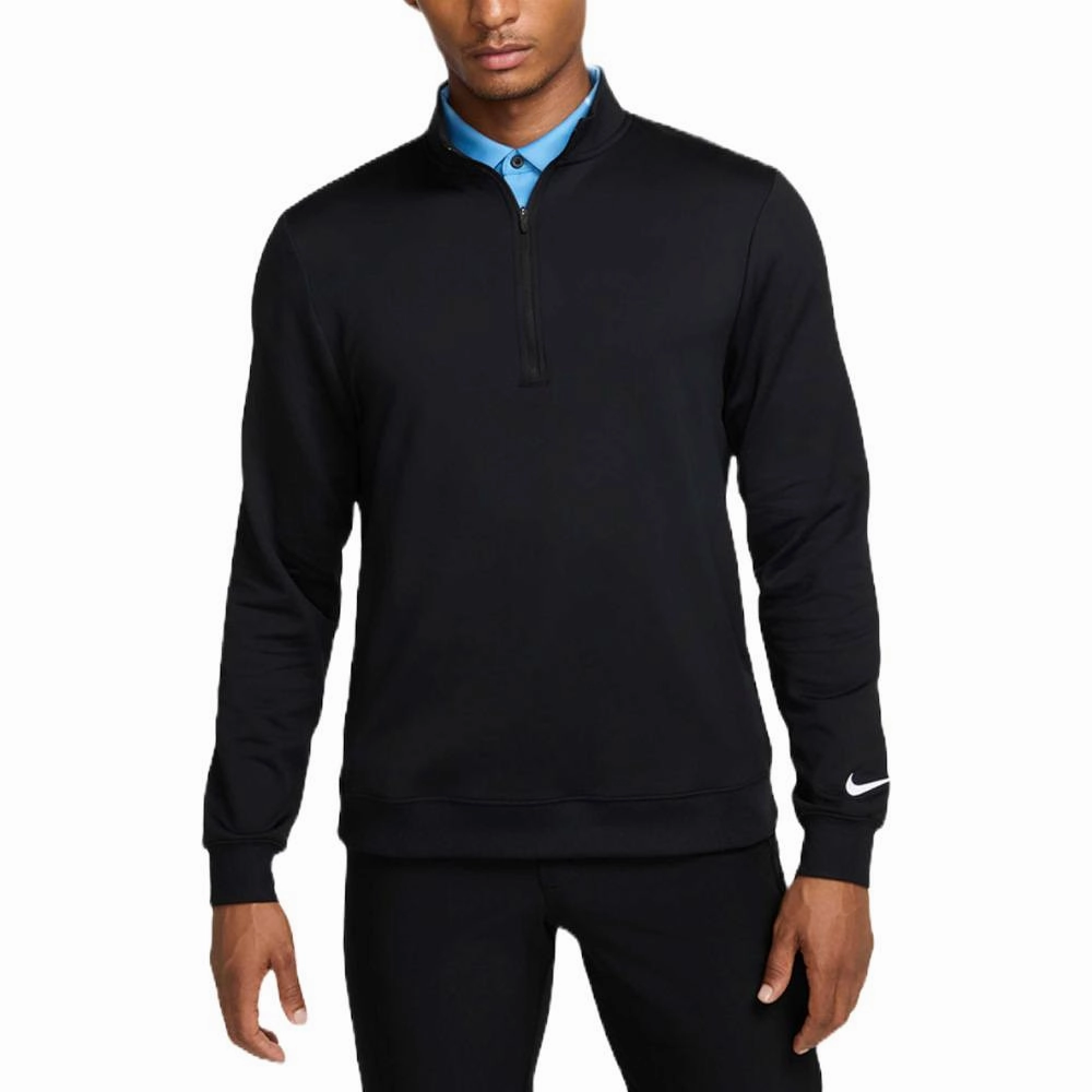 Flexible Mobility Lifestyle Wear Nike Tour 1/2 Zip Golf Pullover Black/White - FA25 Men