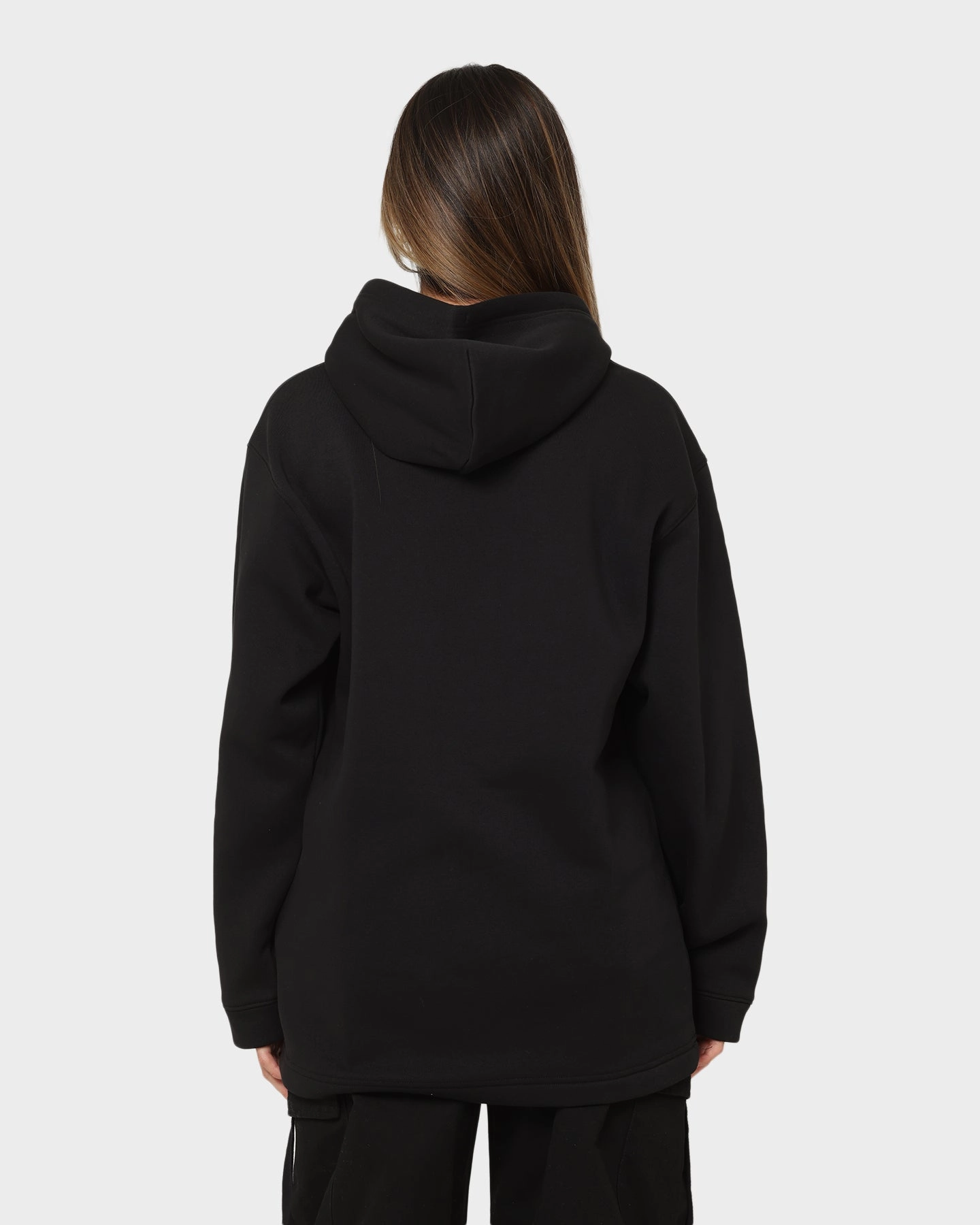 Calvin Klein Women's Woven Label Oversized Hoodie Ck Black/Bright White Heat Retention