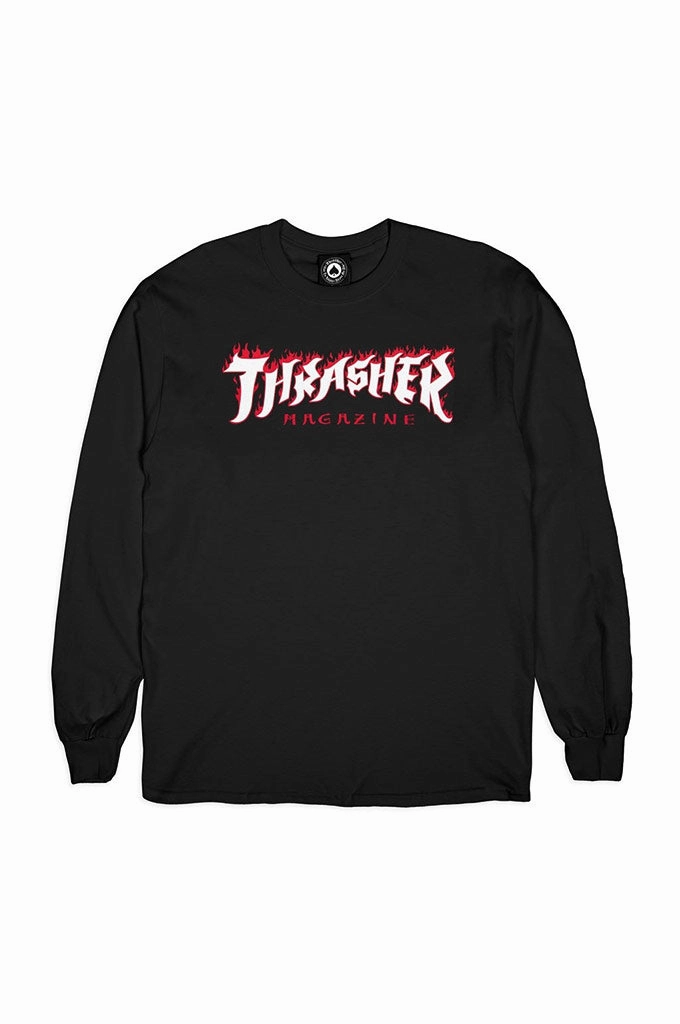 Thrasher Possessed Logo Long Sleeve Tee Layered Style birthday party