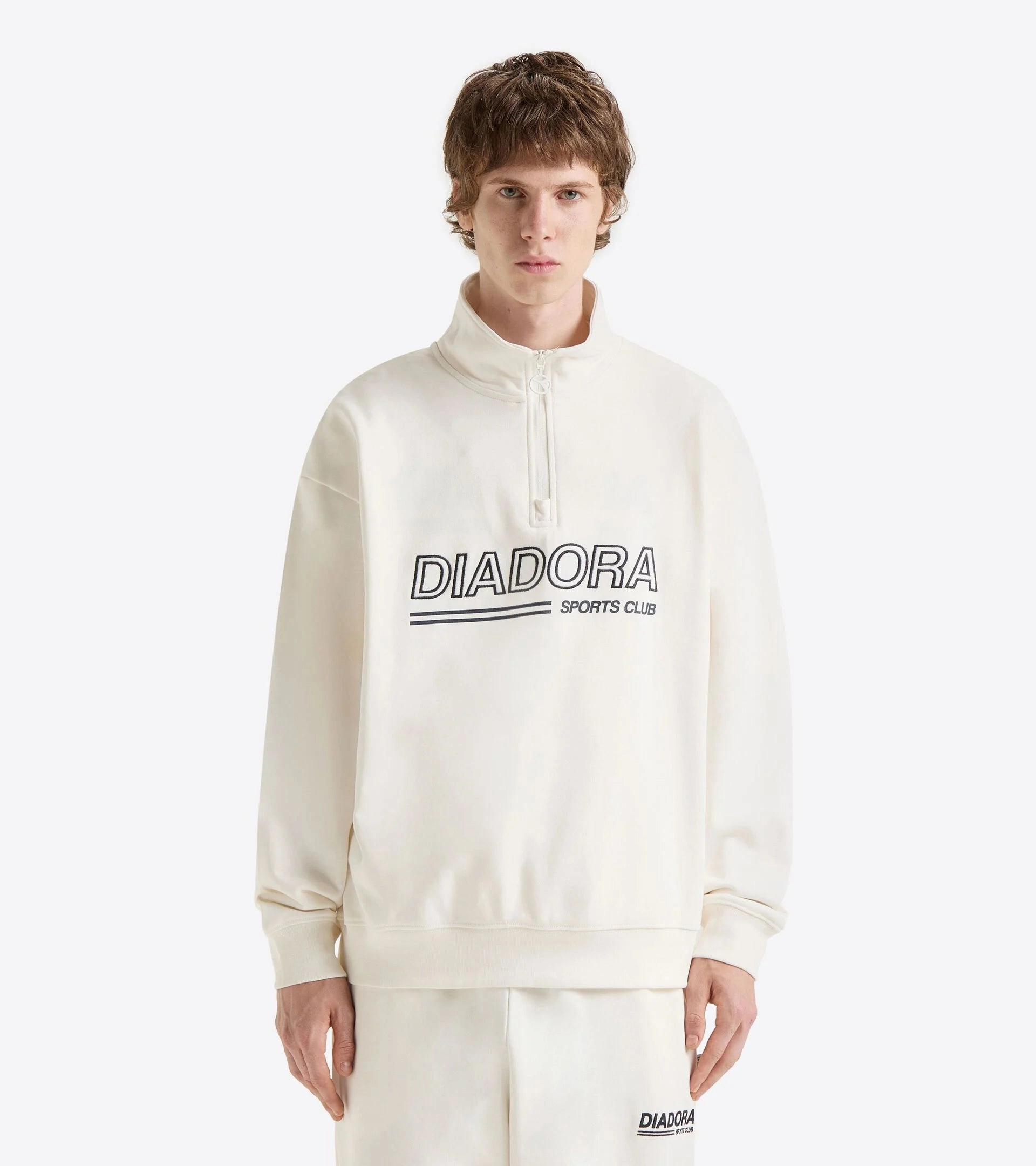 Diadora Sweatshirt 1/2 Zip Legacy 'White Alyssum' product premium quality assurance Sports Apparel