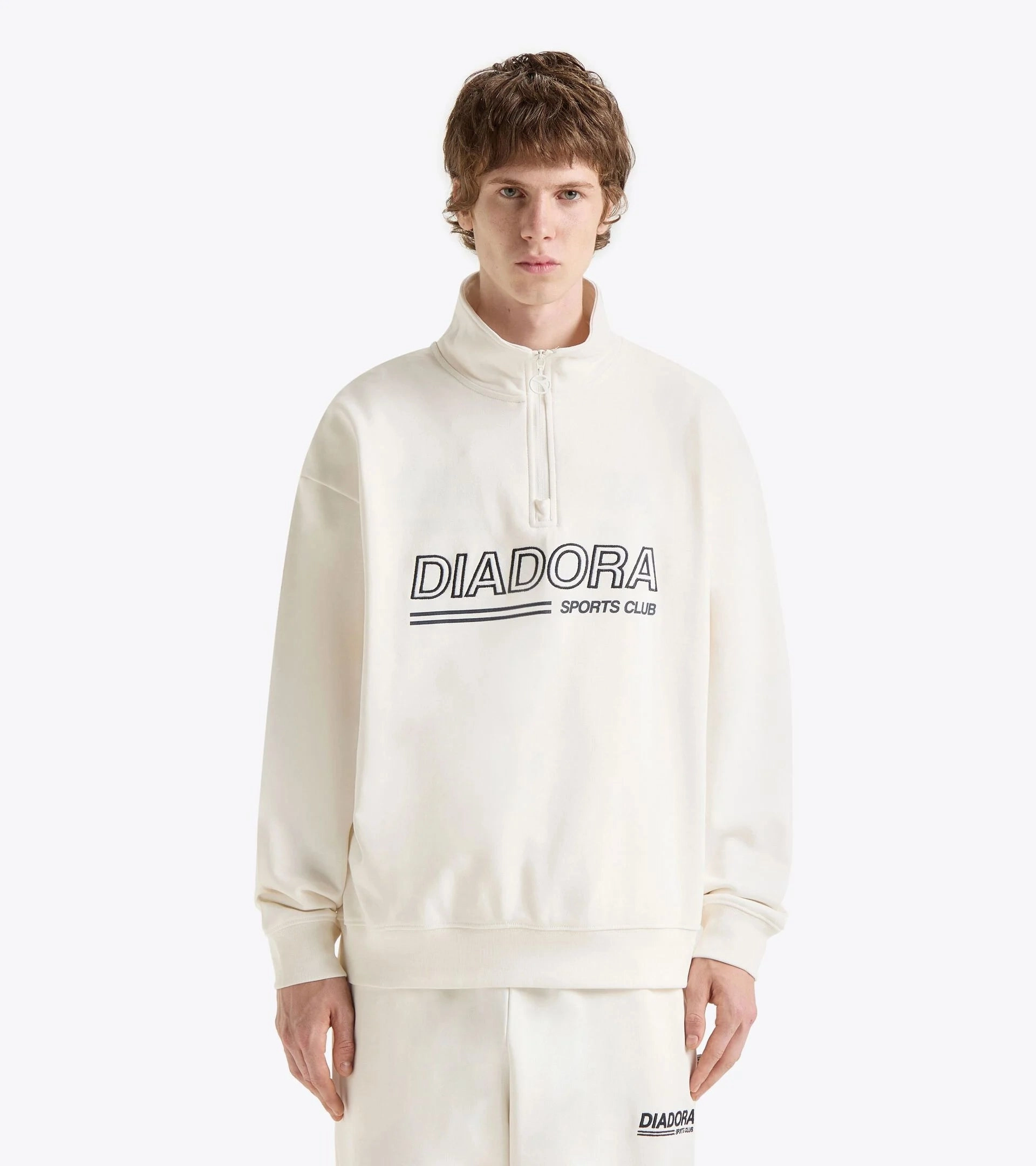 Work Wear Diadora Sweatshirt 1/2 Zip Legacy 'White Alyssum'