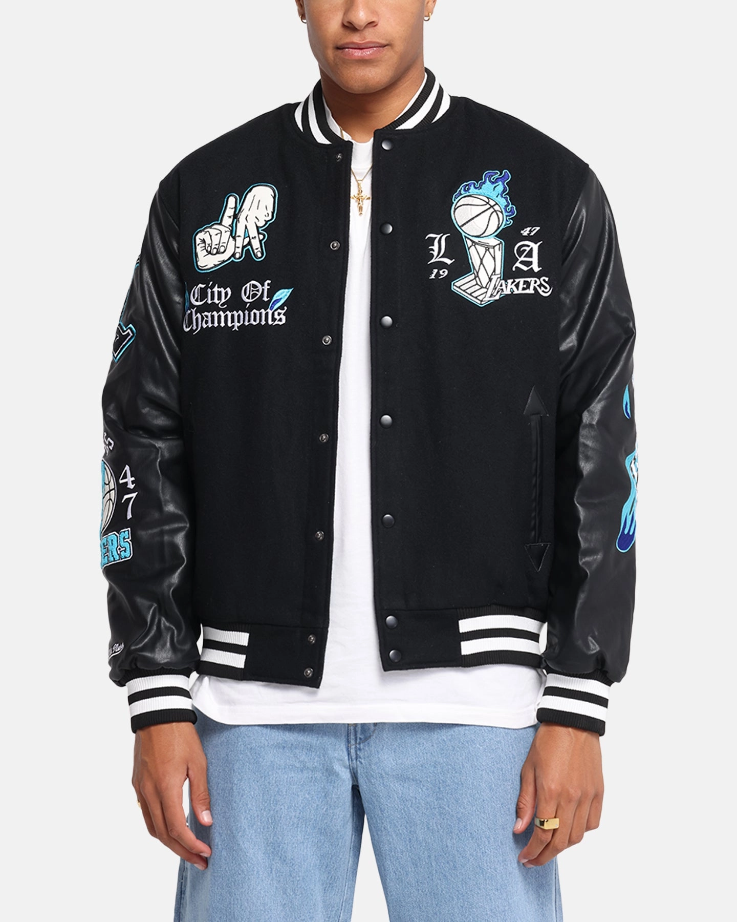 Outdoor Gear Cool Fit Mitchell & Ness Los Angeles Lakers City Of Champions Varsity Jacket Black