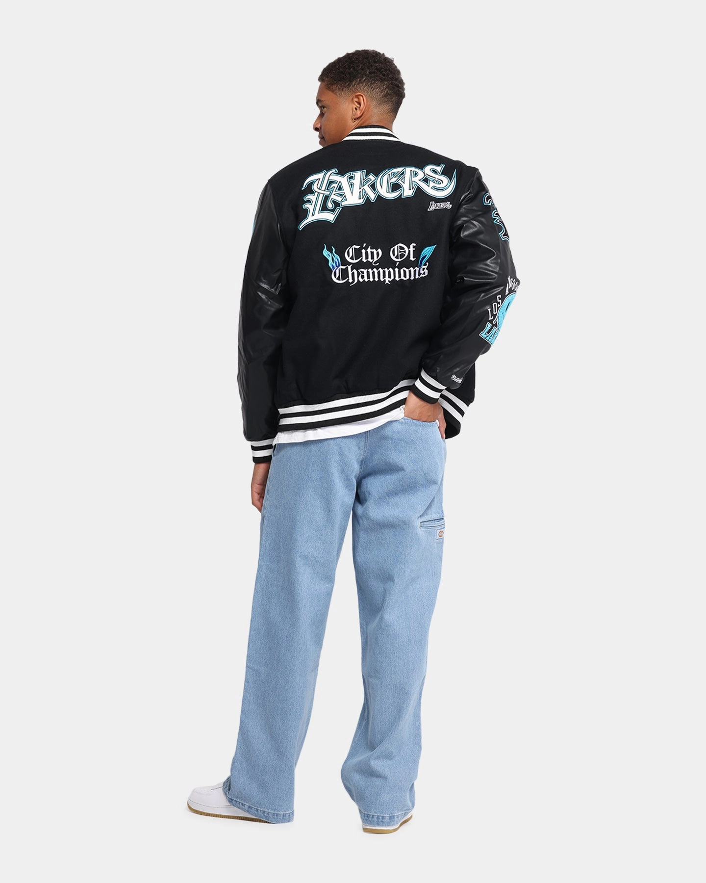 Simple Yet Cozy Cool and Relaxed Mitchell & Ness Los Angeles Lakers City Of Champions Varsity Jacket Black