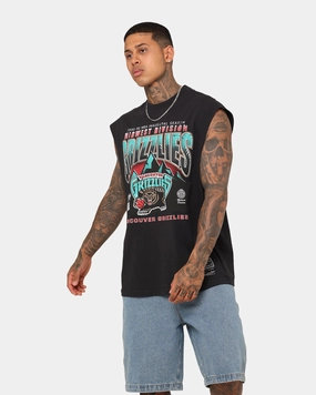 Mitchell & Ness Memphis Grizzlies Vintage Muscle T-Shirt Faded Black Sleek Fit Comfortable texture