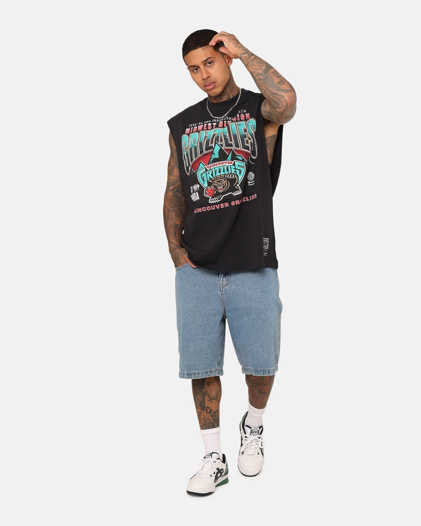 Daily Trend Mitchell & Ness Memphis Grizzlies Vintage Muscle T-Shirt Faded Black