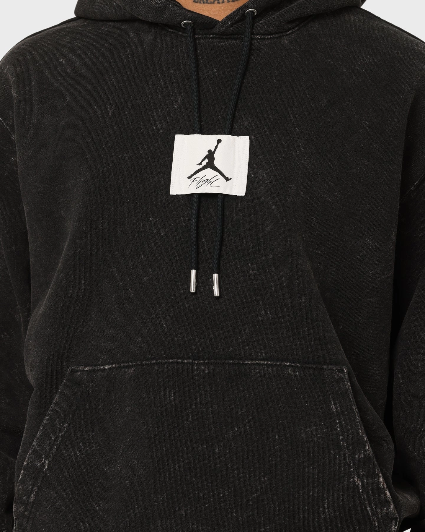 Jordan Essential Statement Washed Fleece Hoodie Black futuristic