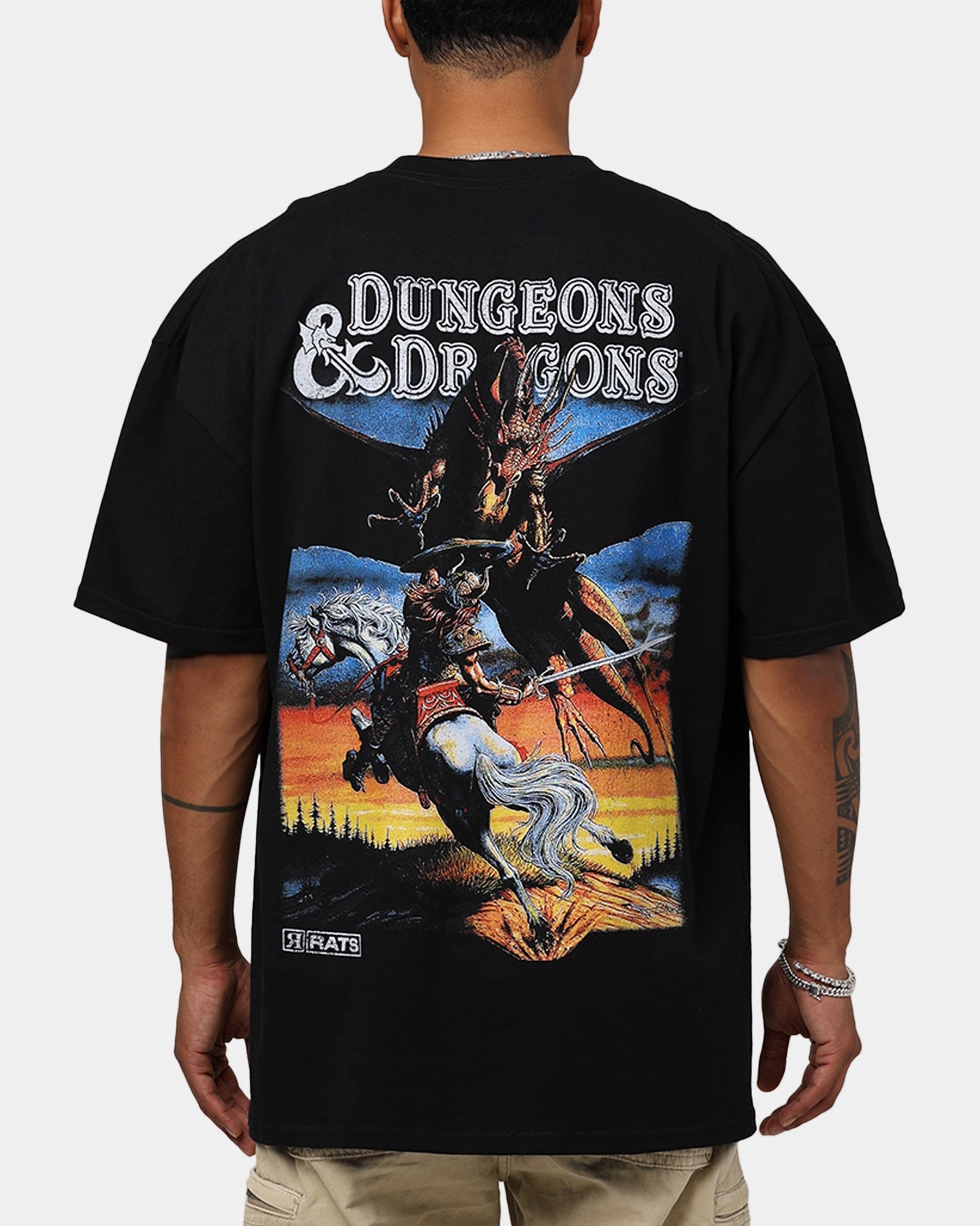 Rats Get Fat X Dungeons And Dragons Wizard Heavyweight Vintage T-Shirt Black Cozy and Light Ultra Soft Texture