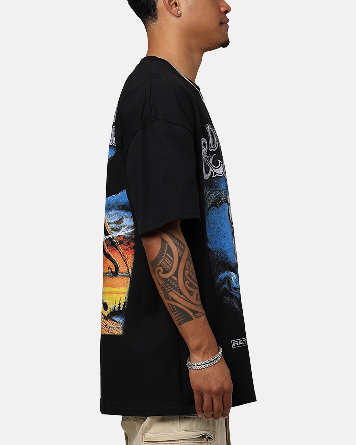 Rats Get Fat X Dungeons And Dragons Wizard Heavyweight Vintage T-Shirt Black Cold Wash Optimized Outdoor Wear
