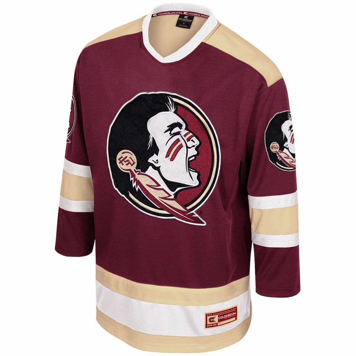 Colosseum Youth Seminole Logo Hockey Jersey - Garnet Weekend Trend