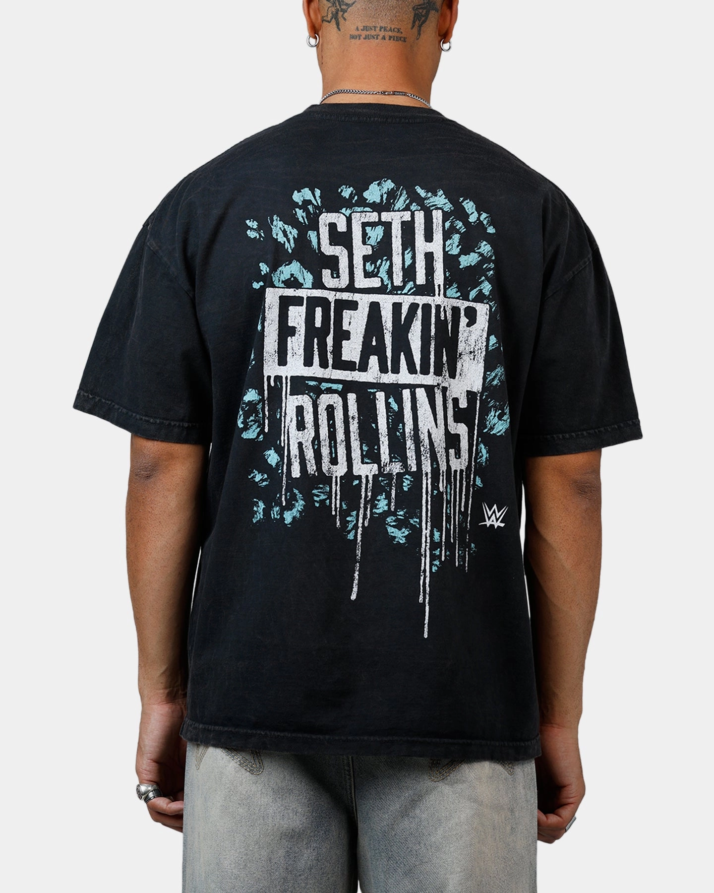 Culture Kings X WWE Seth Rollins Wrestlemania XLI Vintage T-Shirt Black Acidwash Outdoor Style All-Day Wear